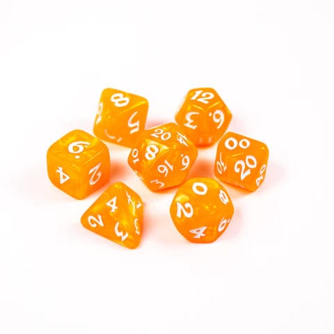 DHD: 7 Piece RPG Set - Elessia Essentials - Orange with White
