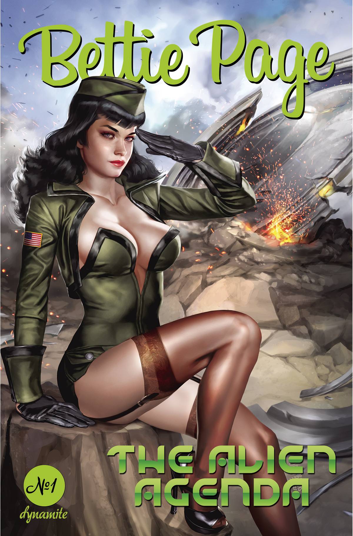 BETTIE PAGE ALIEN AGENDA #1 CVR B BURNS