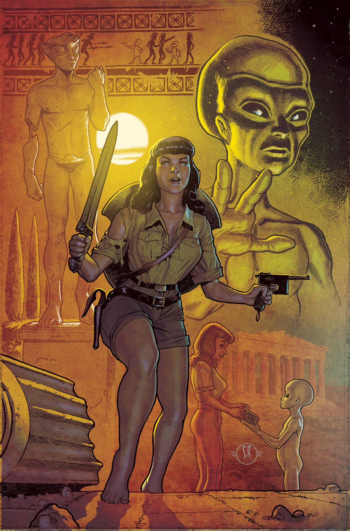 Dynamite Comic Books > Incentives BETTIE PAGE ALIEN AGENDA #3 CVR I 1:30 INCV ROUX VIRGIN 72513031780303091 MAR220662