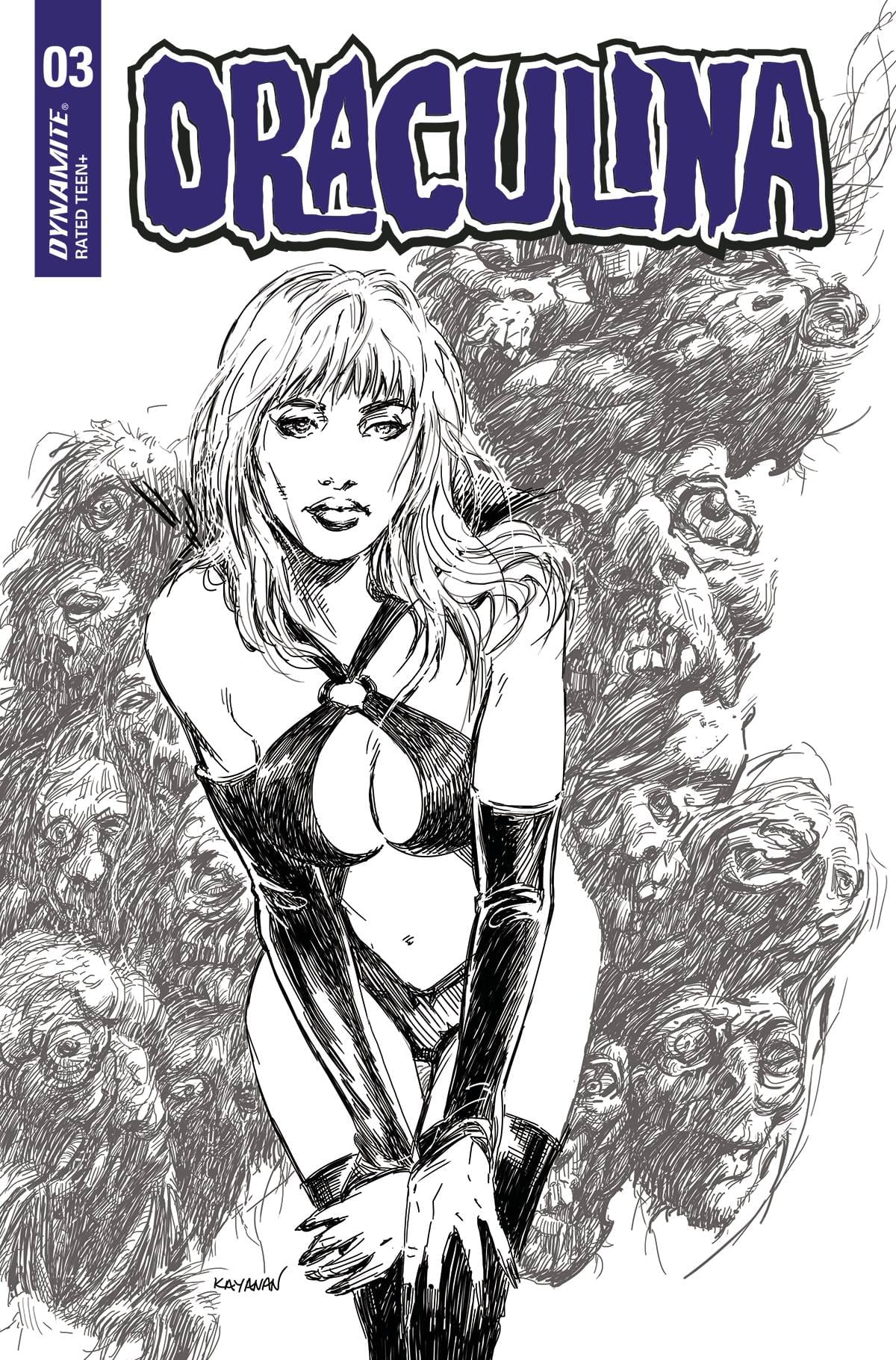 Dynamite Comic Books > Incentives DRACULINA #3 CVR G 1:20 INCV MARCH B&W 72513031626403071 FEB220624