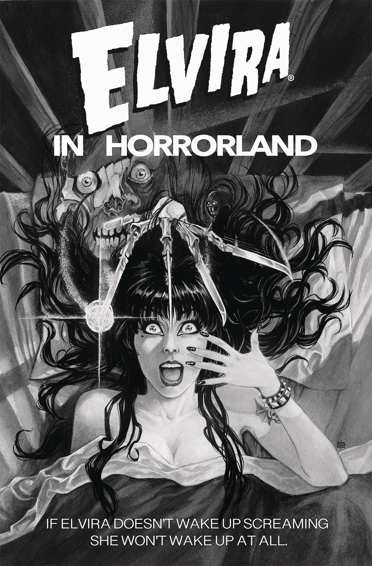 ELVIRA IN HORRORLAND #4 CVR G 20 COPY INCV CALIFANO B&W