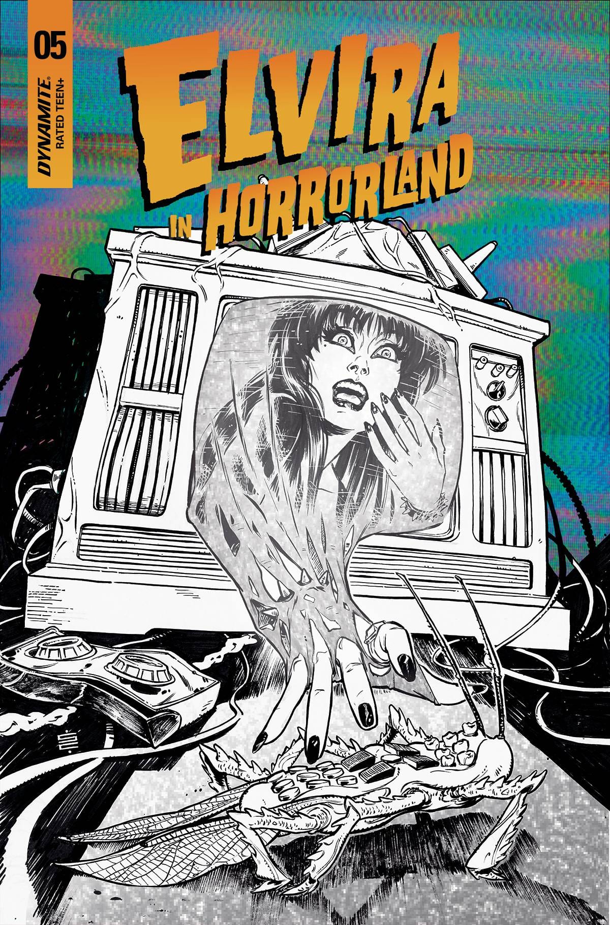 Dynamite Comic Books ELVIRA IN HORRORLAND #5 CVR G 20 COPY INCV CALIFANO B&W 72513031949405071 JUL220679