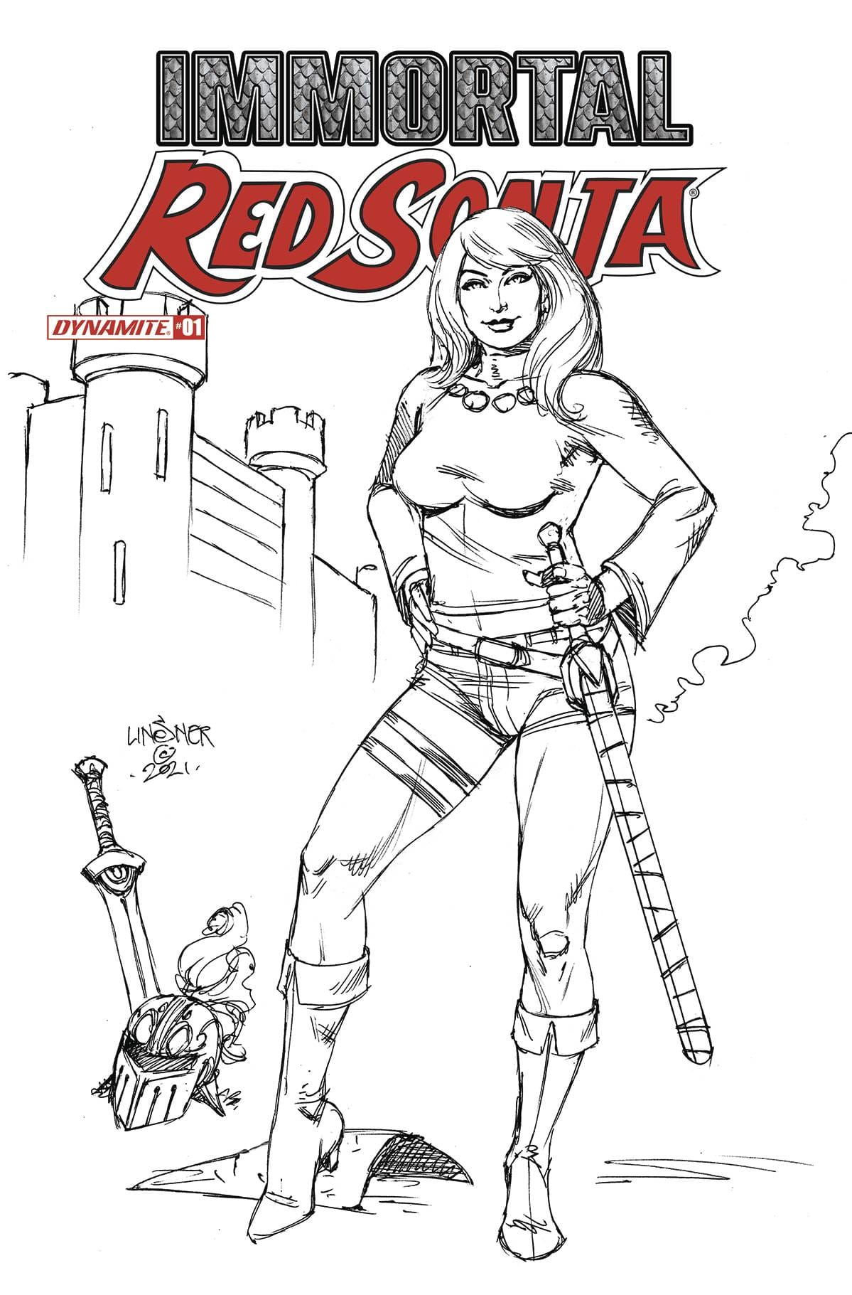 Dynamite Comic Books > Incentives IMMORTAL RED SONJA #1 CVR H 1:20 INCV LINSNER LINE ART 72513031884801081 FEB220514