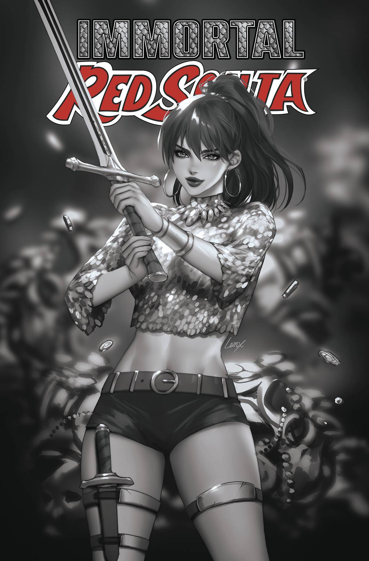 Dynamite Comic Books > Incentives IMMORTAL RED SONJA #2 CVR F 1:10 INCV LEIRIX LI B&W 72513031884802061 MAR220605