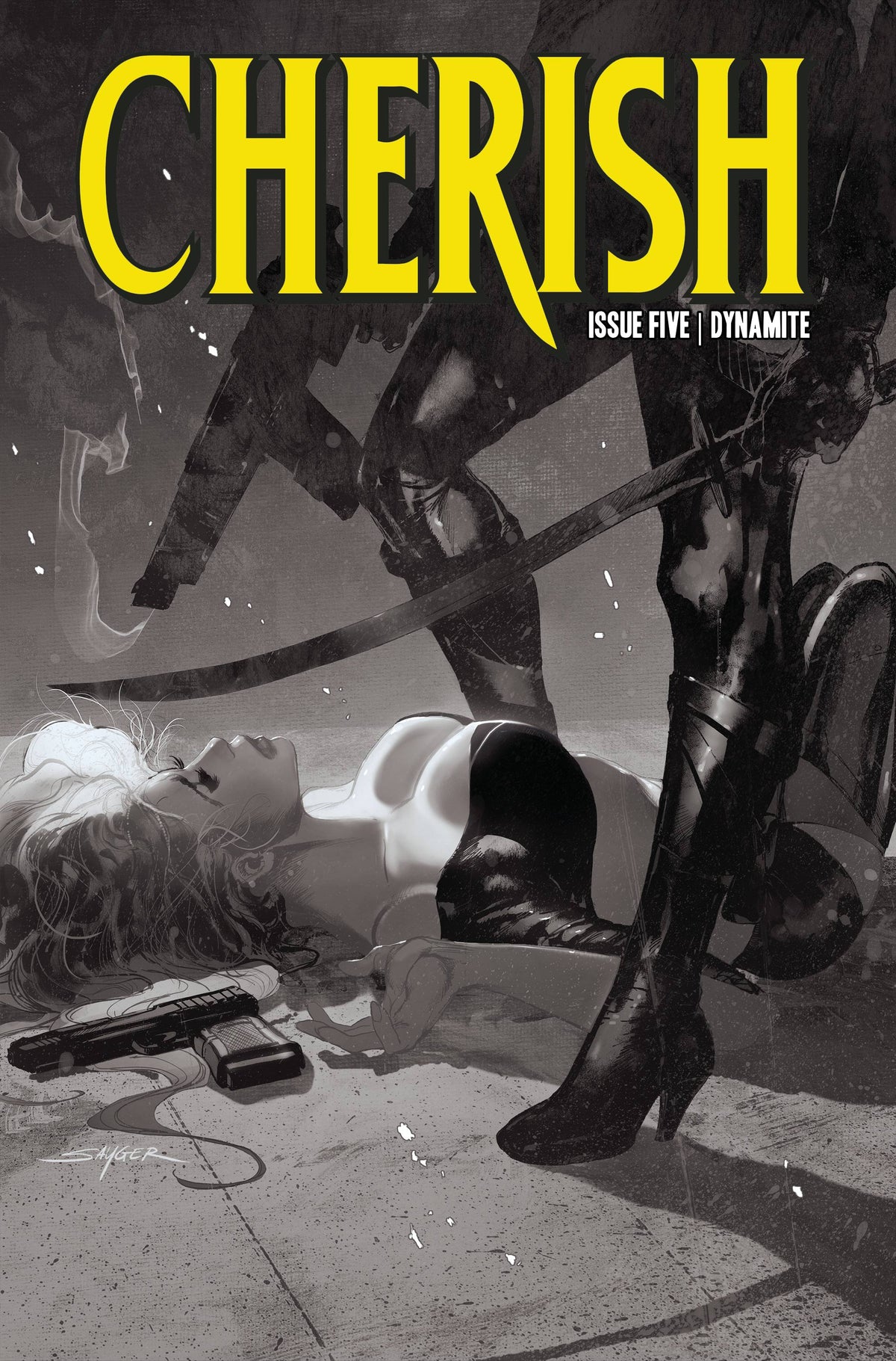 Dynamite Comic Books > Incentives CHERISH #5 CVR E 1:10 INCV SAYGER B&W 72513032441205051 JAN230716