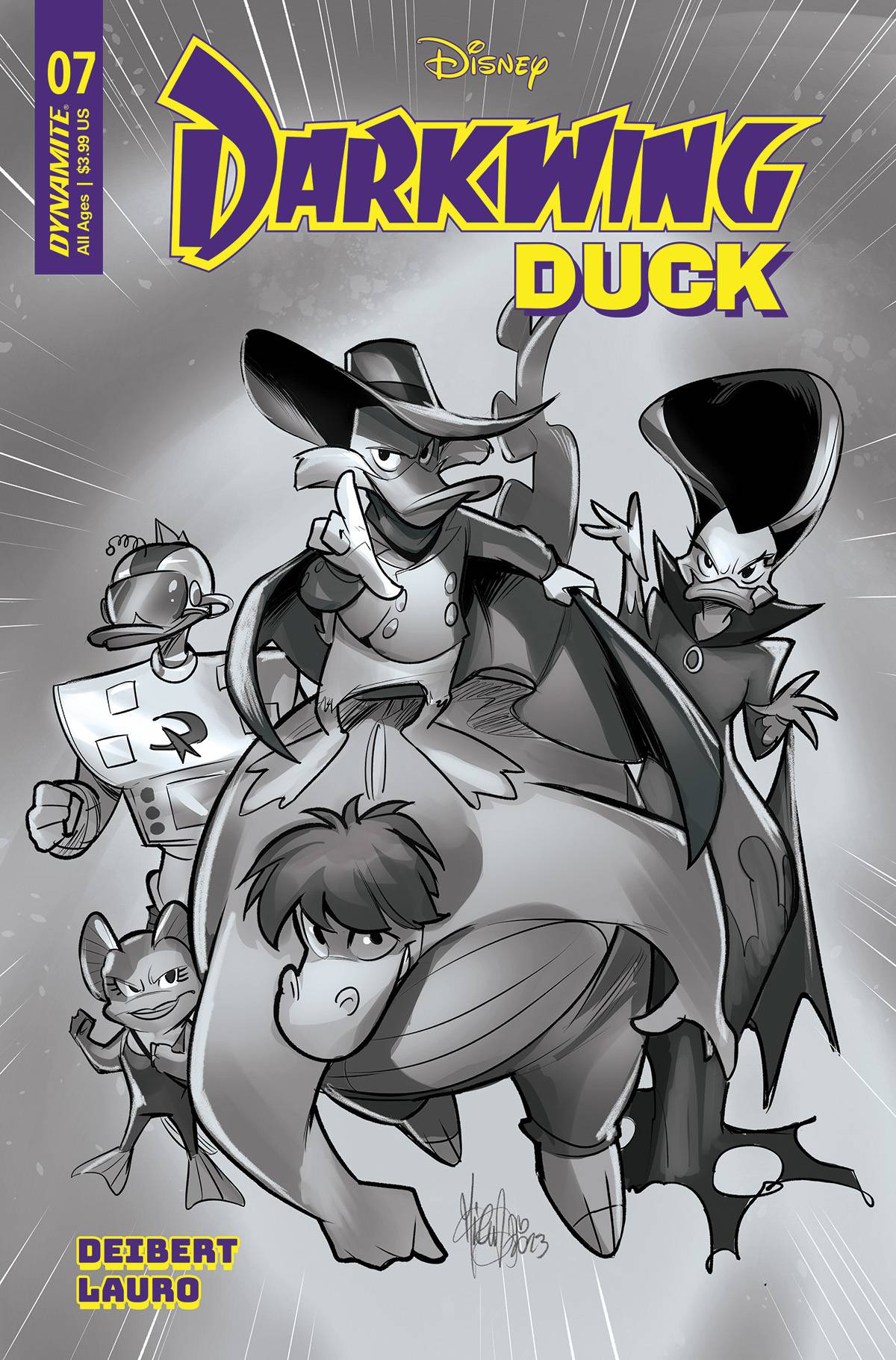 DARKWING DUCK #7 CVR I 1:15 INCV VAR ANDOLFO B&W