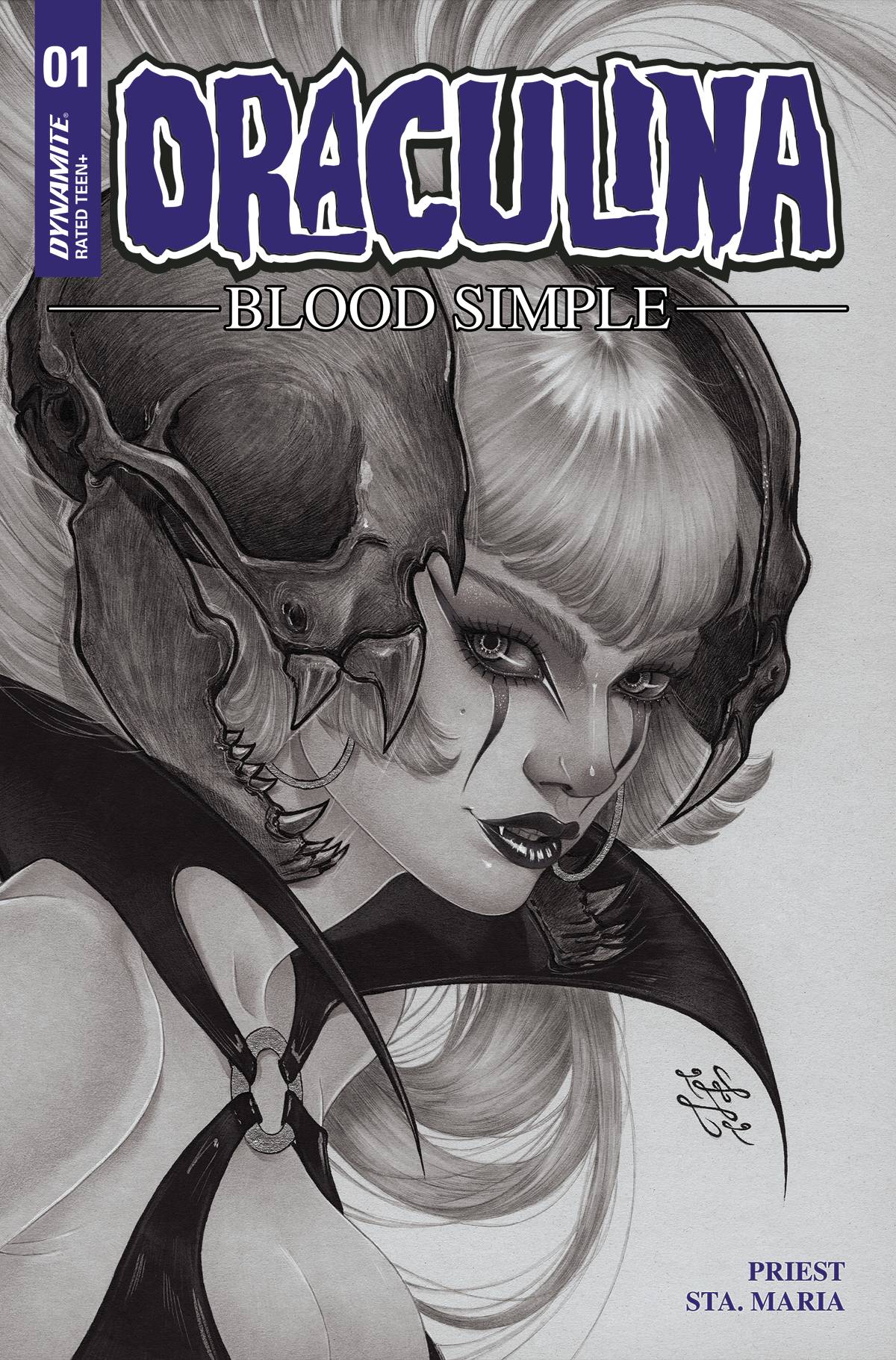 Dynamite Comic Books > Incentives DRACULINA BLOOD SIMPLE #1 CVR L 1:25 INCV LACCHEI B&W 72513032796301121 DEC220553