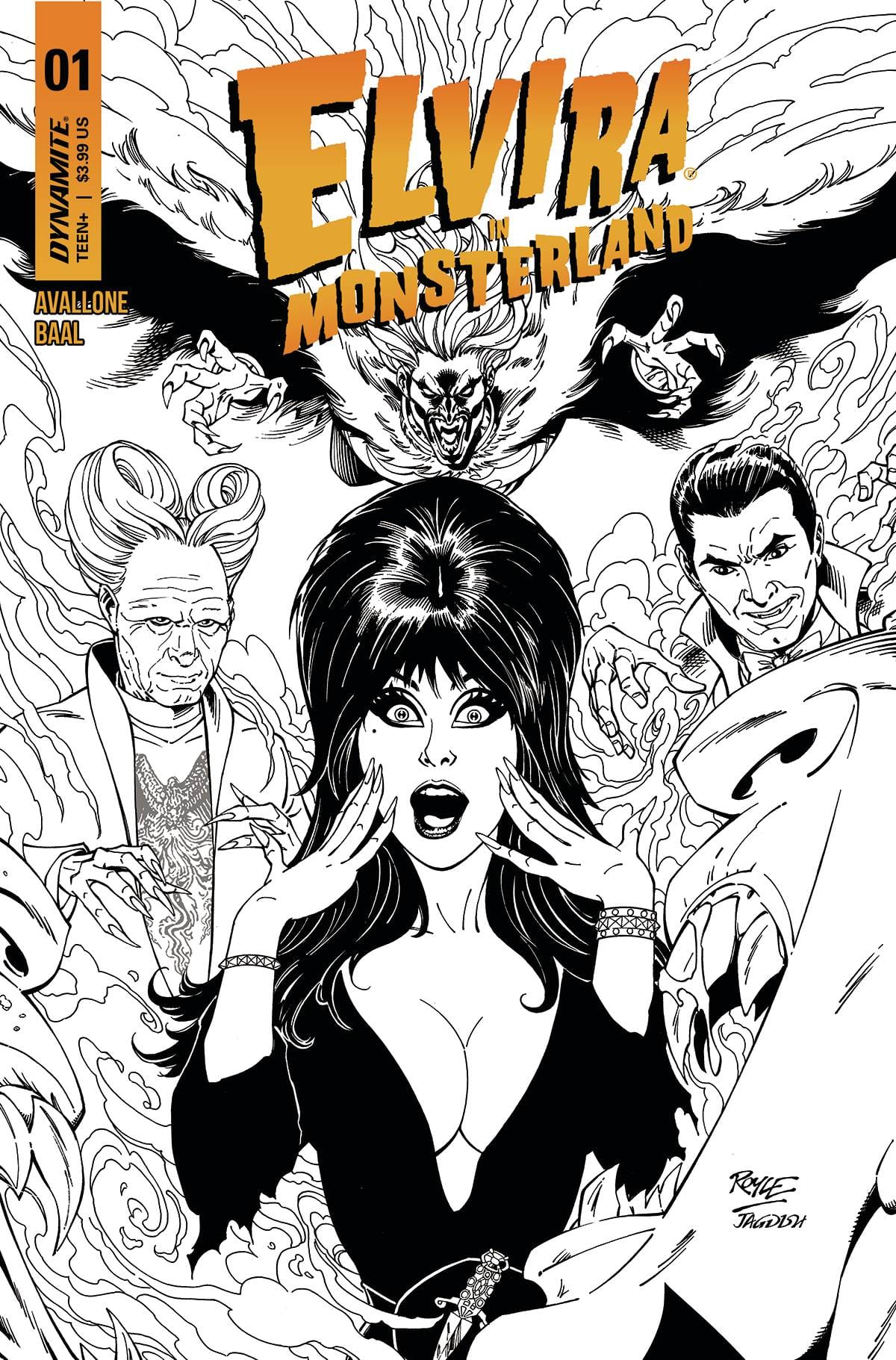 ELVIRA IN MONSTERLAND #1 CVR G 1:10 INCV ROYLE B&W