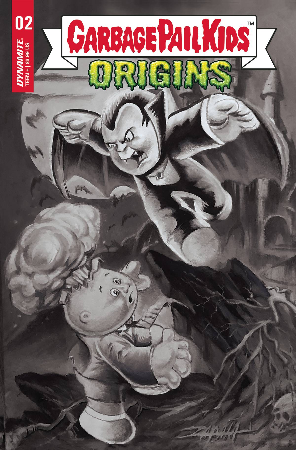 Dynamite Comic Books > Incentives GARBAGE PAIL KIDS ORIGINS #2 CVR L 7 COPY FOC ZAPATA B&W INC 72513032315602121 AUG228487