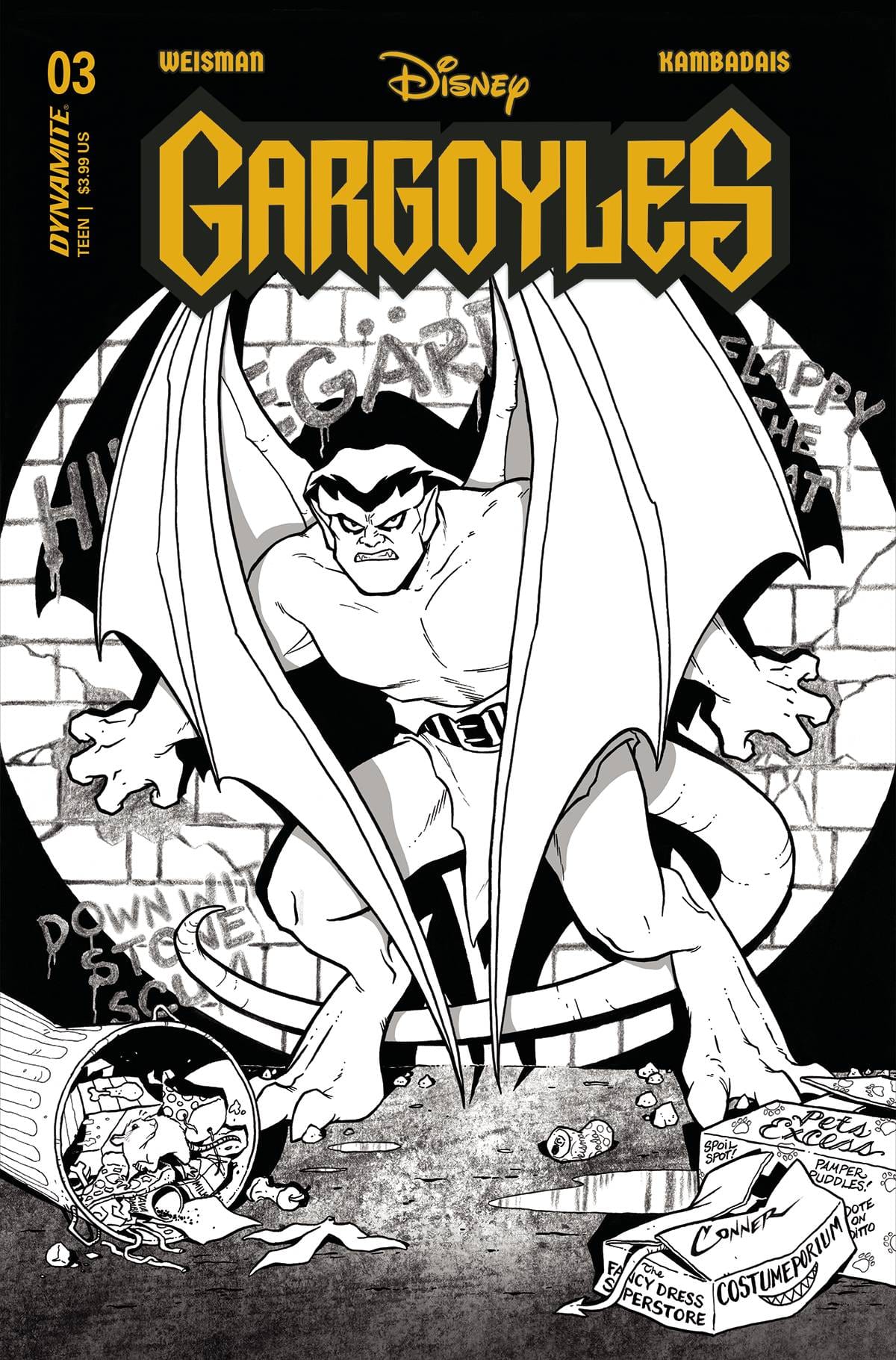 Dynamite Comic Books > Incentives GARGOYLES #3 CVR O 1:75 INCV CONNER B&W 72513032546403151 DEC220633