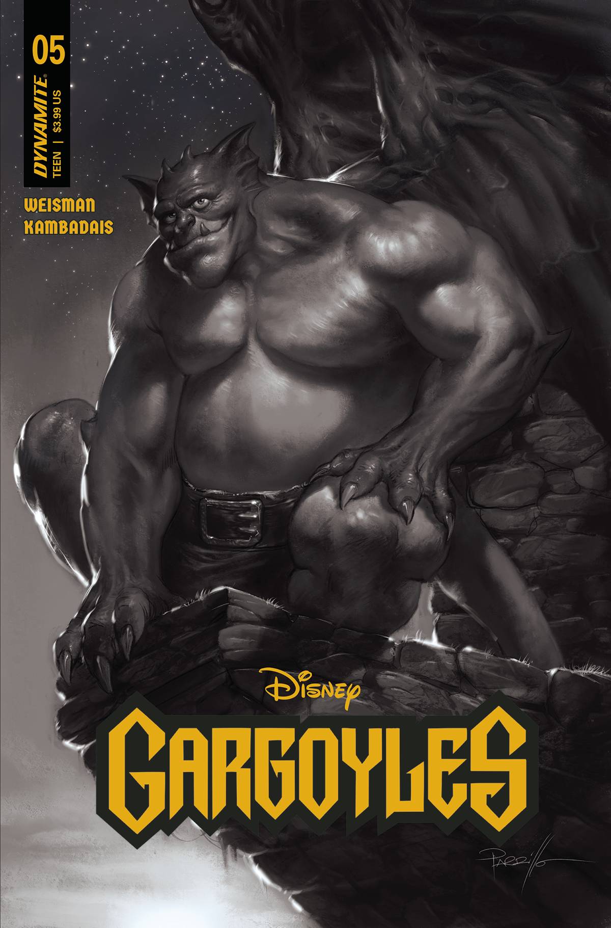 Dynamite Comic Books > Incentives GARGOYLES #5 CVR Z 1:10 INCV PARRILLO B&W 72513032546405261 FEB238445