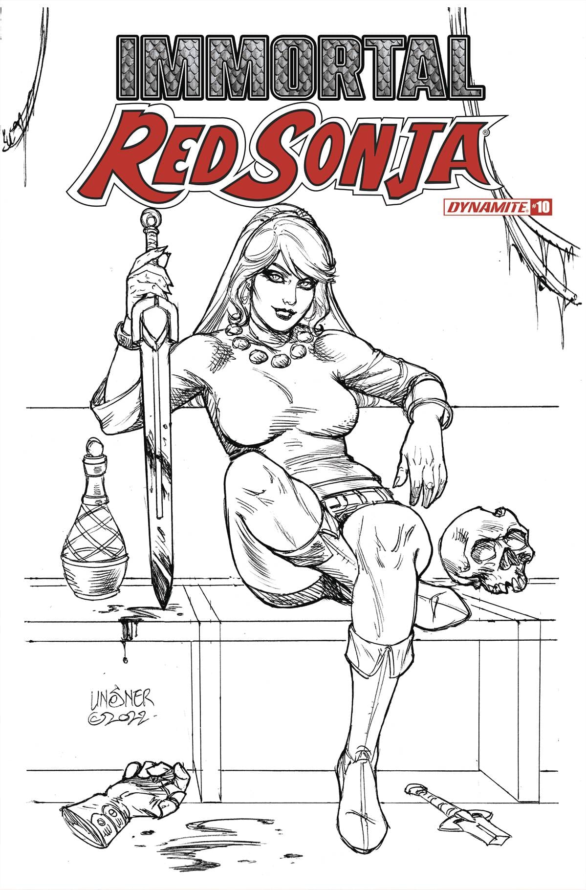 Dynamite Comic Books > Incentives IMMORTAL RED SONJA #10 CVR G 1:15 INCV LINSNER B&W 72513031884810071 NOV220682