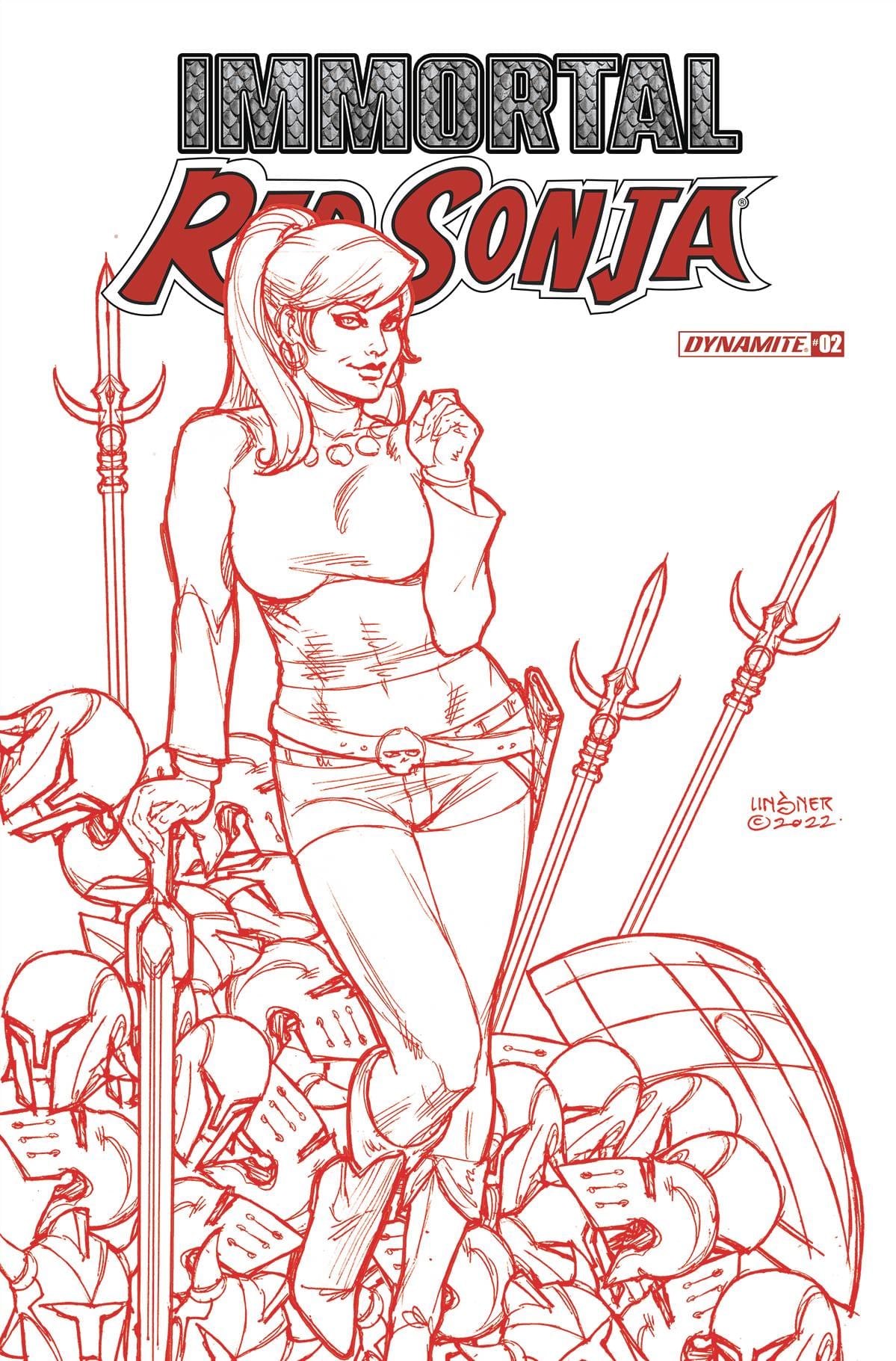 Dynamite Comic Books > Incentives IMMORTAL RED SONJA #2 CVR T 1:15 FOC INCV LINSNER RED 72513031884802201 MAR228086