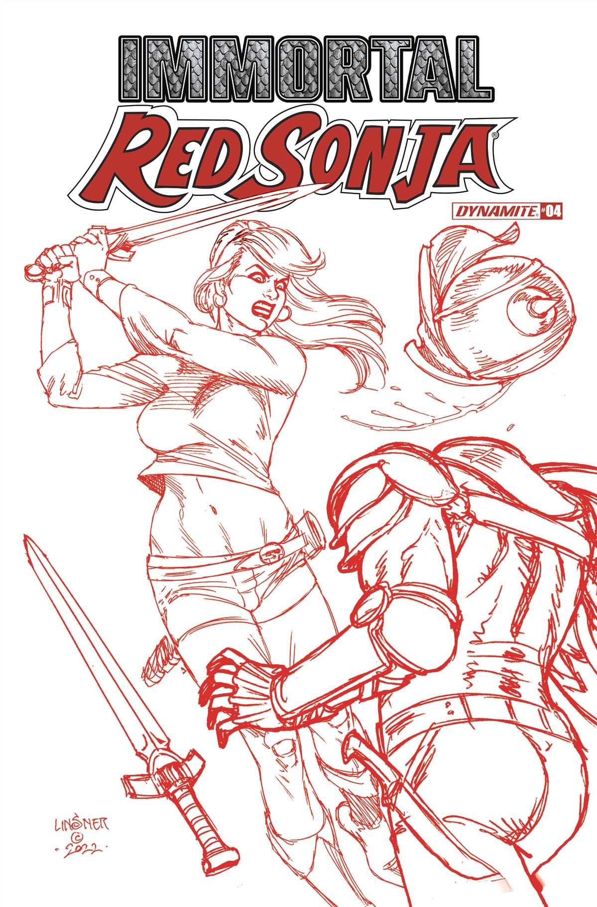 Dynamite Comic Books > Incentives IMMORTAL RED SONJA #4 CVR P 1:10 FOC INCV LINSNER FIERY R 72513031884804161 APR228789