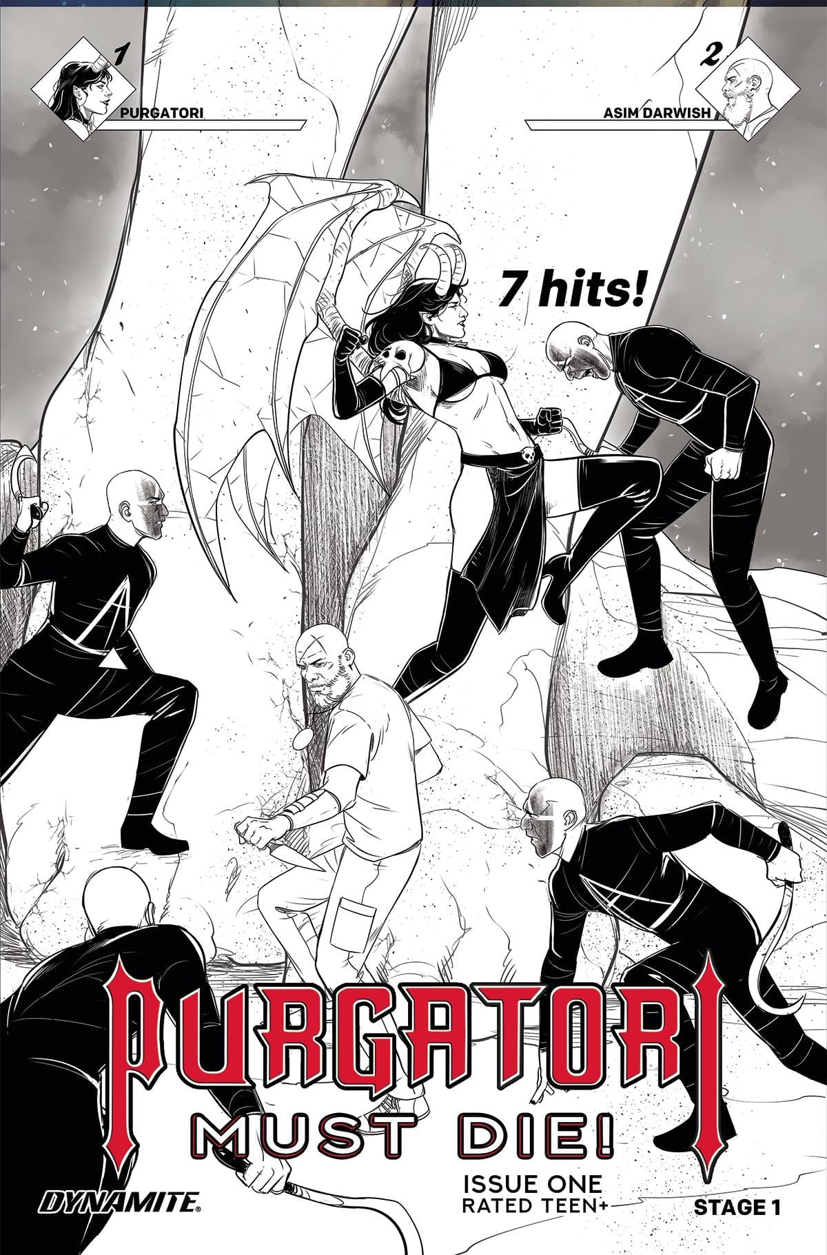 Dynamite Comic Books > Incentives PURGATORI MUST DIE #1 CVR G 1:10 INCV SARRASECA B&W 72513032710901071 NOV220609