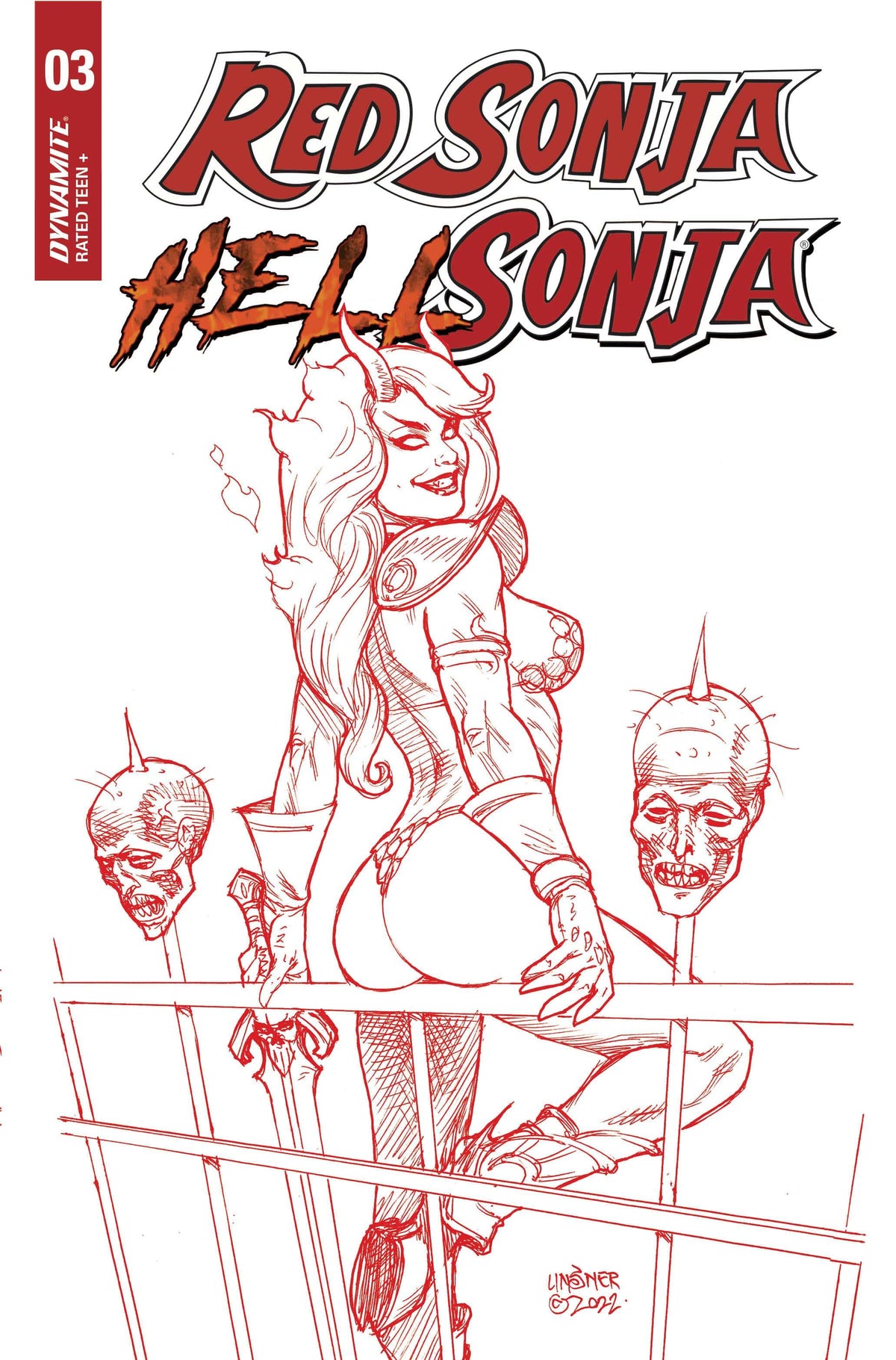 Dynamite Comic Books > Incentives RED SONJA HELL SONJA #3 CVR O 1:10 FOC INCV LINSNER FIERY 72513032548803151 DEC228069