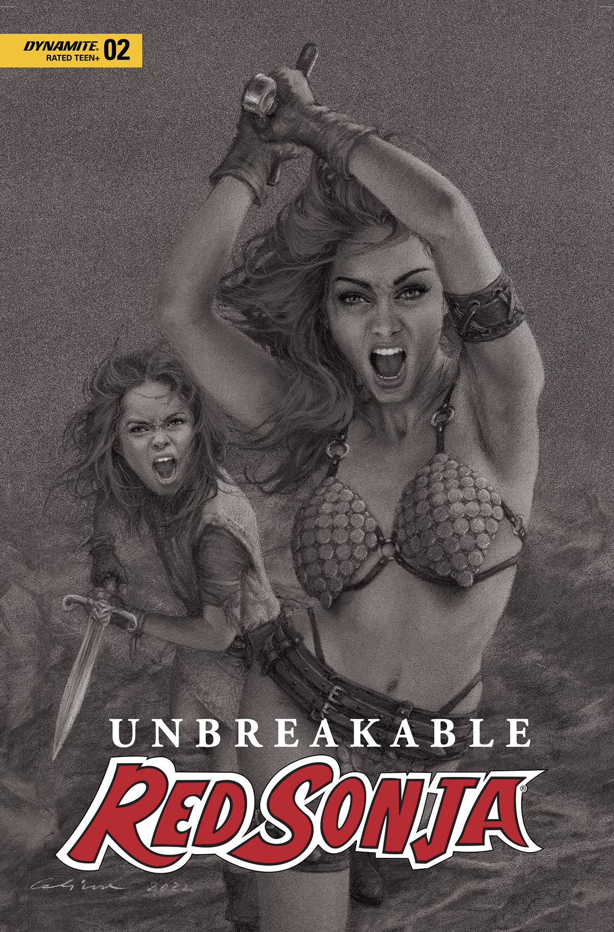 Dynamite Comic Books > Incentives UNBREAKABLE RED SONJA #2 CVR Q 1:7 FOC INCV CELINA B&W 72513032317002171 AUG229098