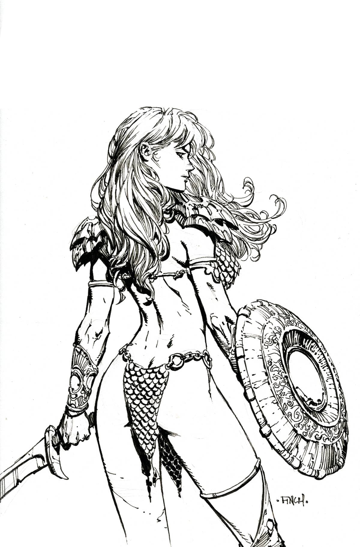 UNBREAKABLE RED SONJA #3 CVR H 1:15 INCV FINCH B&W VIRGIN