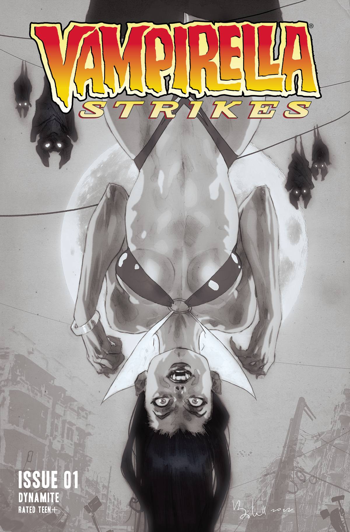 Dynamite Comic Books > Incentives VAMPIRELLA STRIKES #1 CVR S 1:7 FOC INCV CALDWELL B&W 72513031950001191 MAR228089