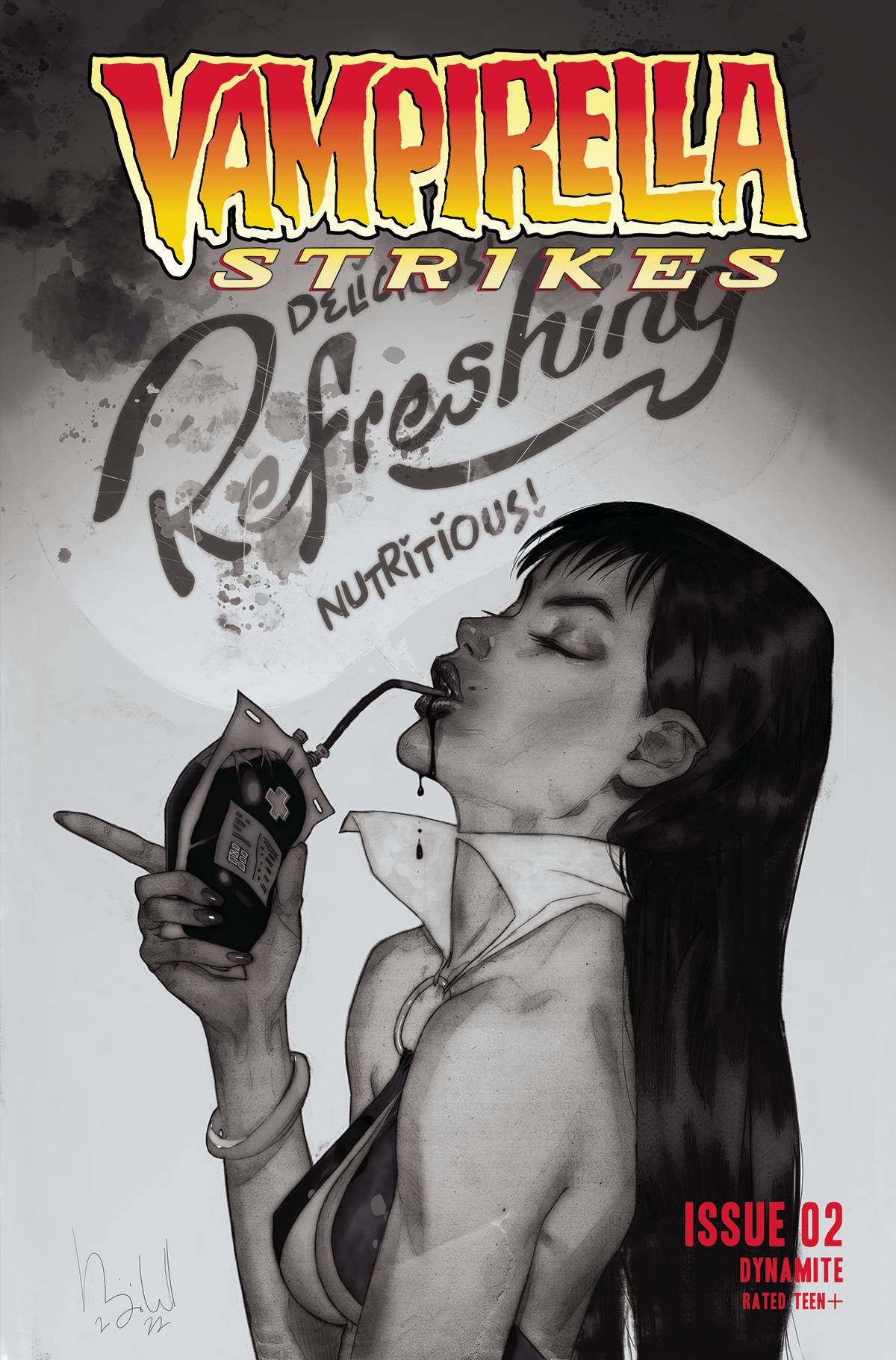 VAMPIRELLA STRIKES #2 CVR P 7 COPY FOC INCV CALDWELL B&W - Third Eye