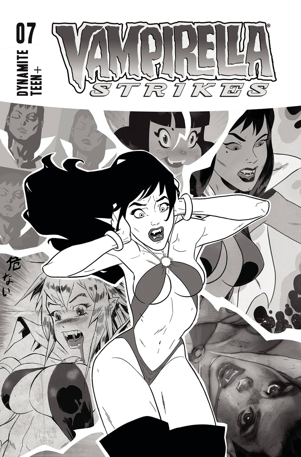 VAMPIRELLA STRIKES #7 CVR O 1:7 FOC INCV CALDWELL B&W