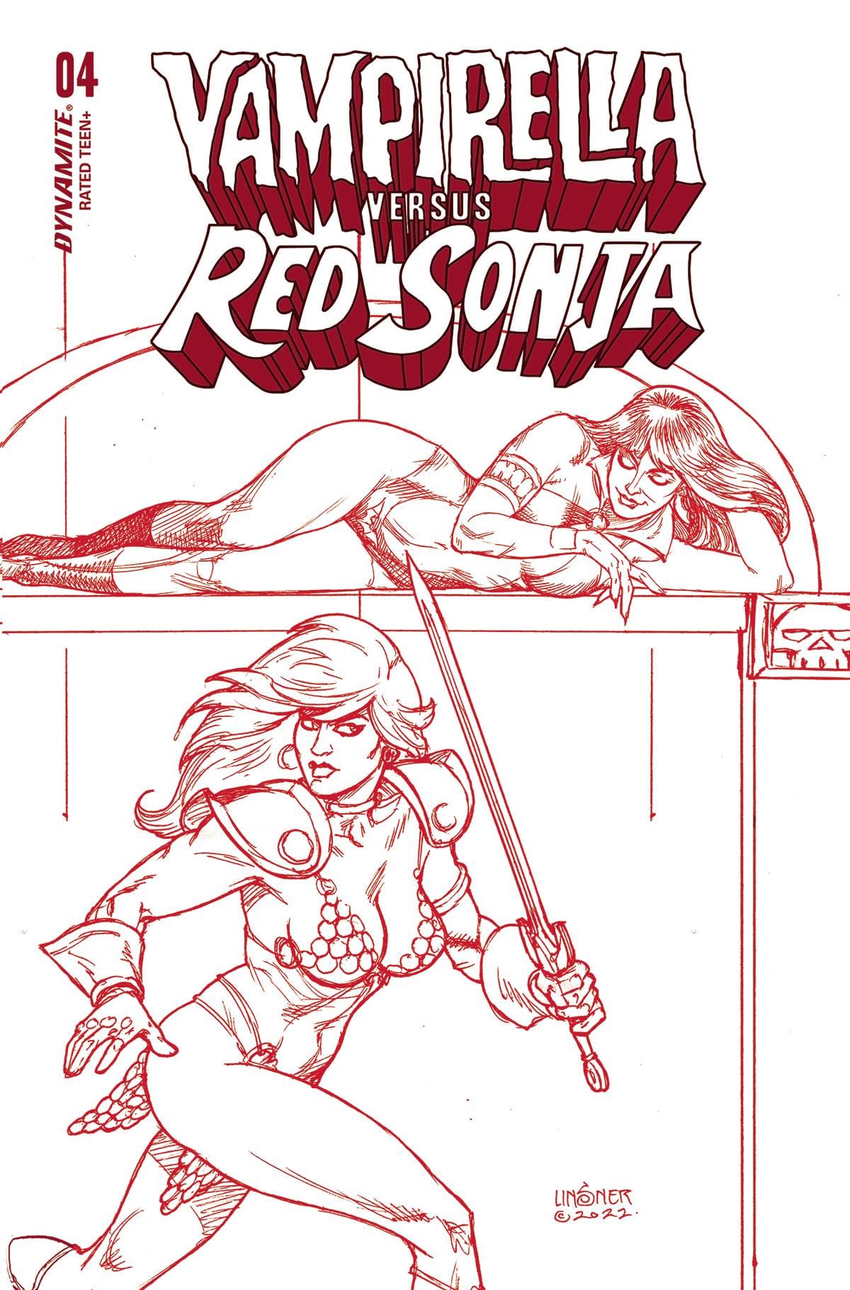 VAMPIRELLA VS RED SONJA #4 CVR S 1:10 FOC INCV LINSNER FI