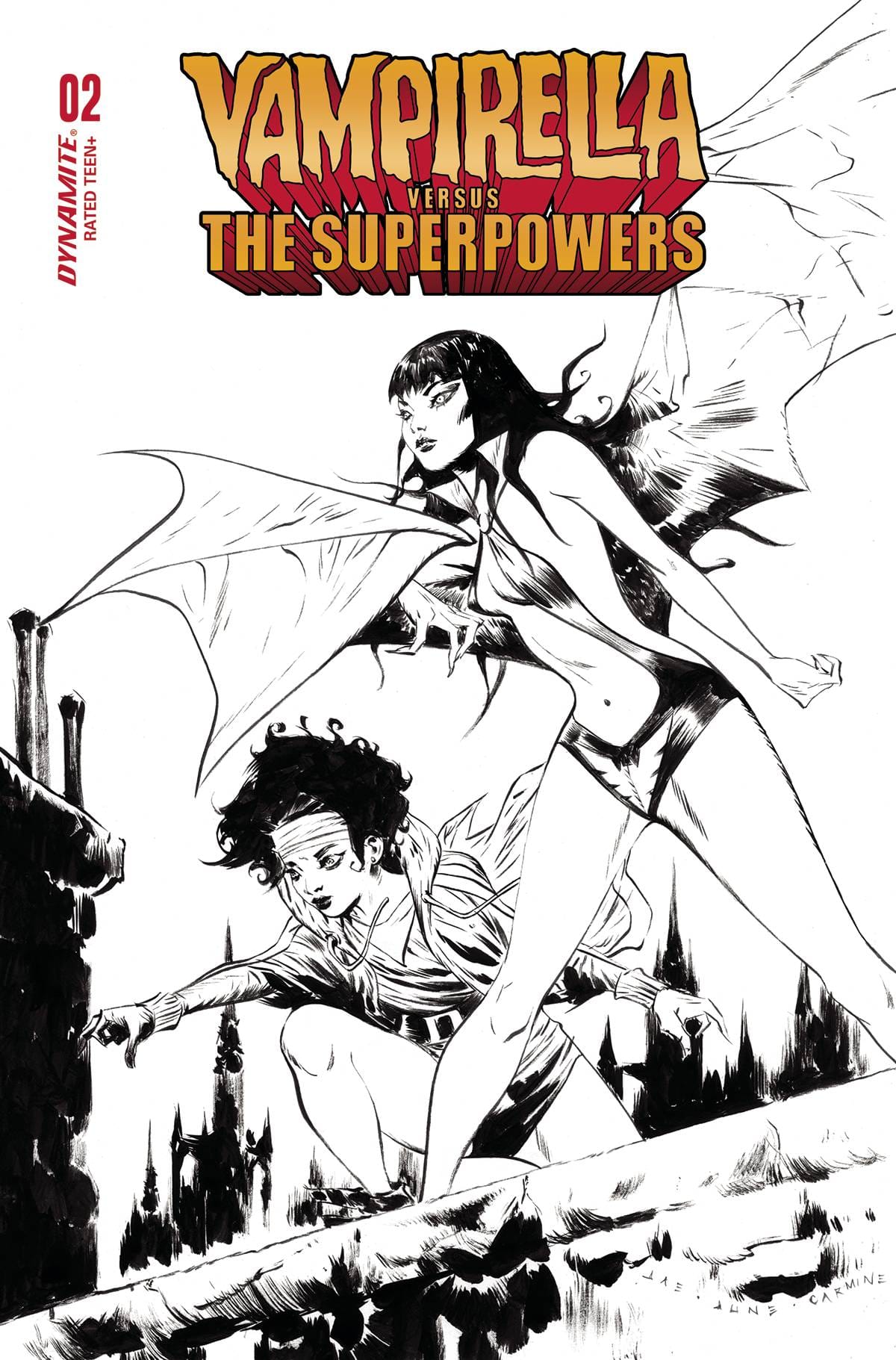 Dynamite Comic Books > Incentives VAMPIRELLA VS SUPERPOWERS #2 CVR G 1:10 INCV VAR LEE LINE ART 72513033021502071 APR230529