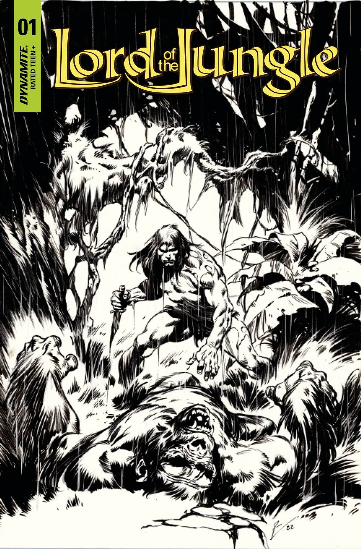 Dynamite Comic Books > Incentives LORD OF THE JUNGLE #1 CVR G 1:10  INCV TORRE B&W 72513032442901071 SEP220652