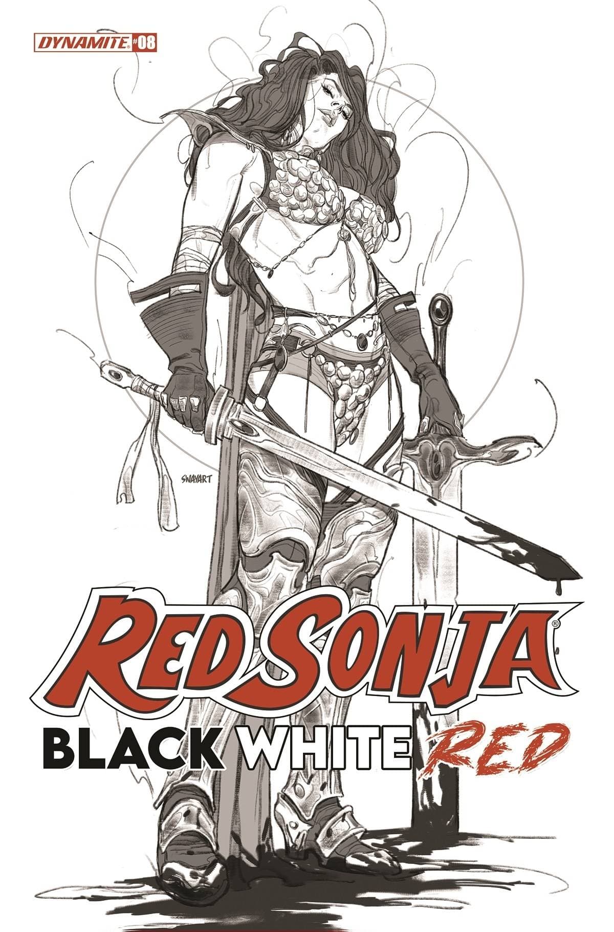 Dynamite Comic Books RED SONJA BLACK WHITE RED #8 CVR E 1:10 INCV COLAK B&W 72513030811508051 JAN220669