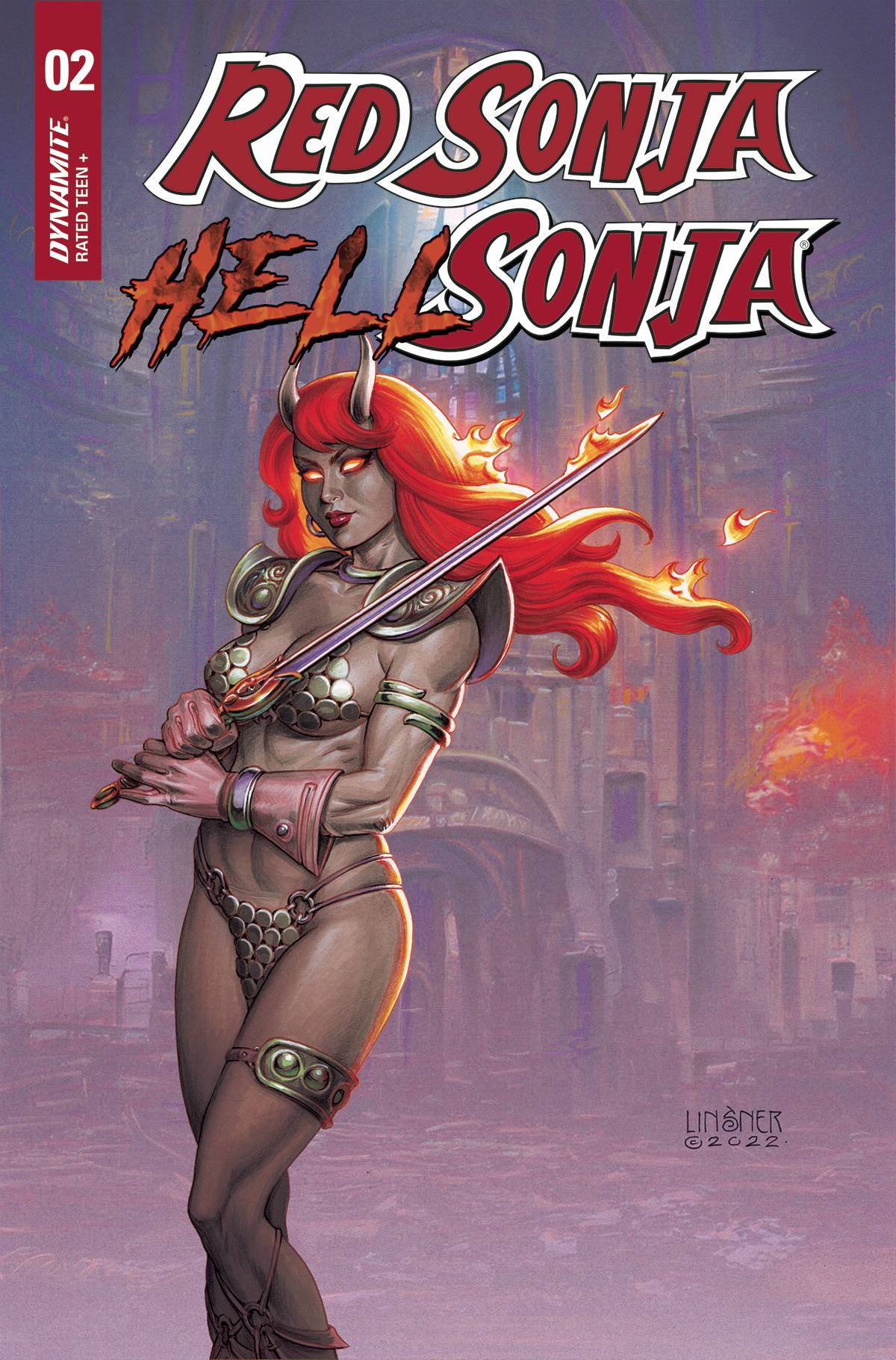 Dynamite Comic Books RED SONJA HELL SONJA #2 CVR C LINSNER 72513032548802031 NOV220625