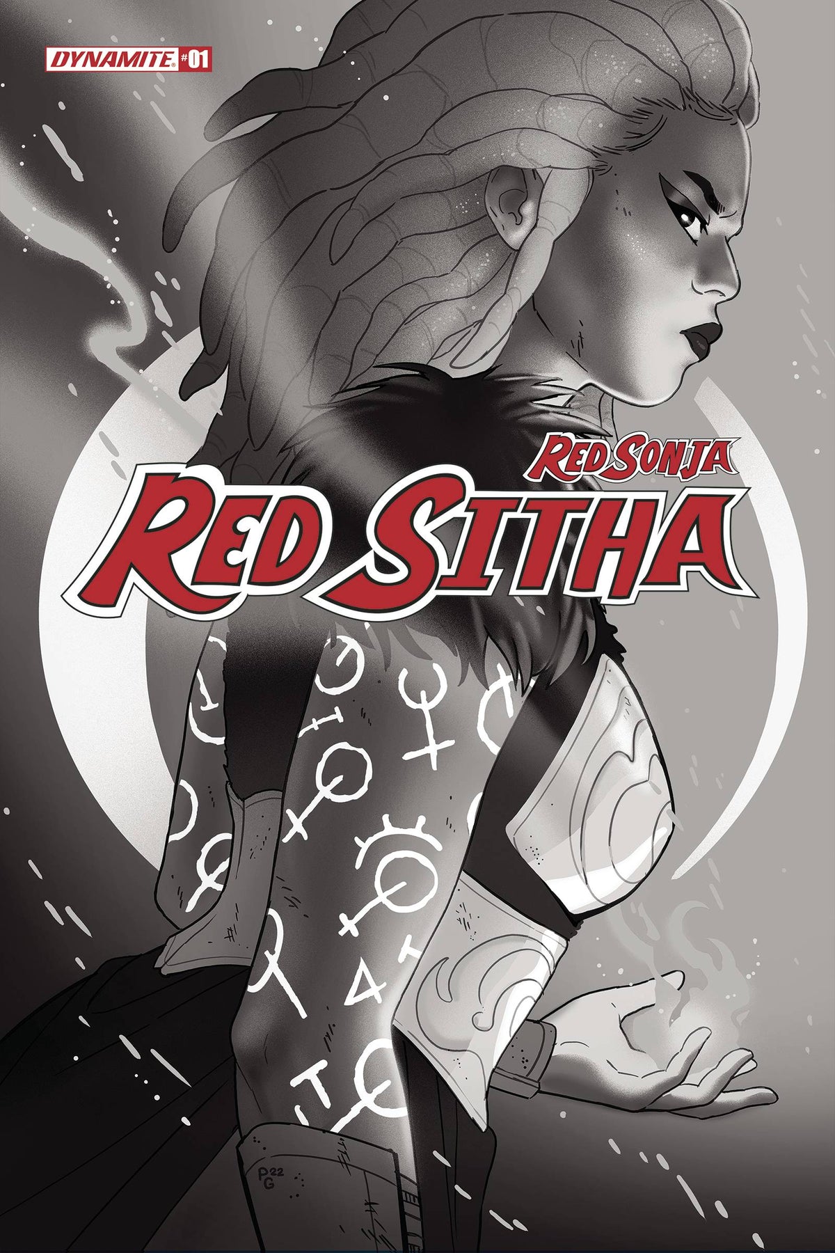 Dynamite Comic Books > Incentives RED SONJA RED SITHA #1 CVR H 1:20 INCV GANUCHEAU B&W 72513031948701081 MAR220554