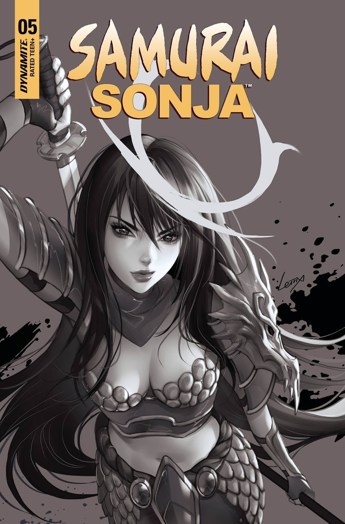 Dynamite Comic Books > Incentives SAMURAI SONJA #5 CVR F 1:10 INCV LEIRIX B&W 72513031956205061 AUG220670