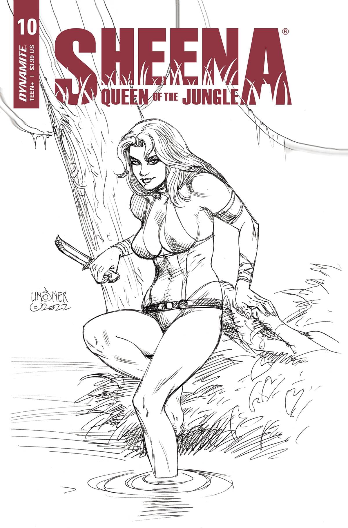 Dynamite Comic Books SHEENA QUEEN JUNGLE #10 CVR F 10 COPY INCV LINSNER B&W 72513031316410061 JUL220728