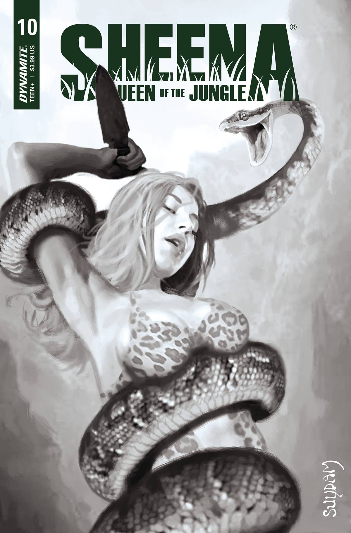 Dynamite Comic Books SHEENA QUEEN JUNGLE #10 CVR I 30 COPY INCV SUYDAM B&W 72513031316410091 JUL220731