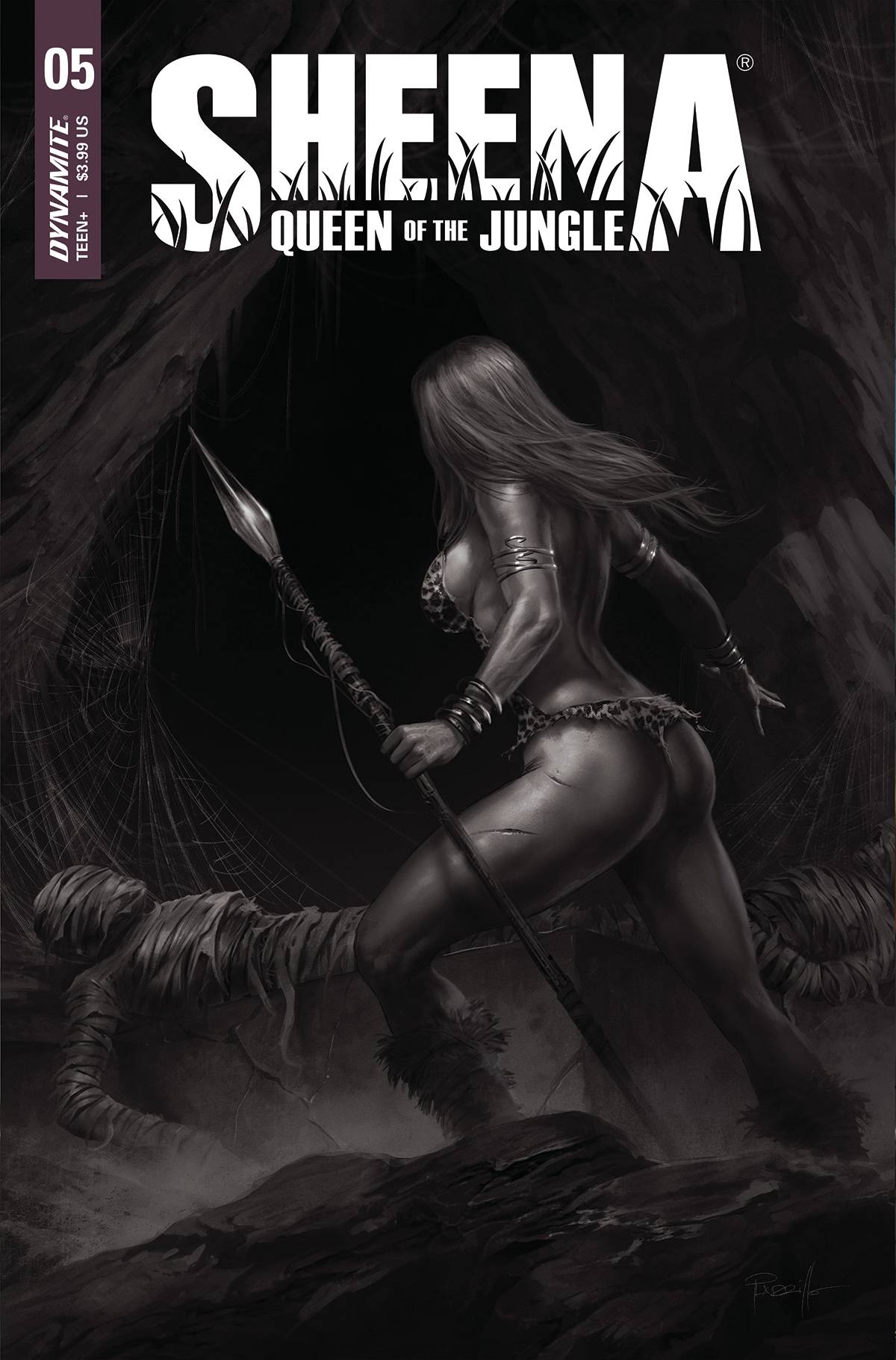 Dynamite Comic Books SHEENA QUEEN JUNGLE #5 CVR H 1:25 INCV PARRILLO B&W 72513031316405081 JAN220686