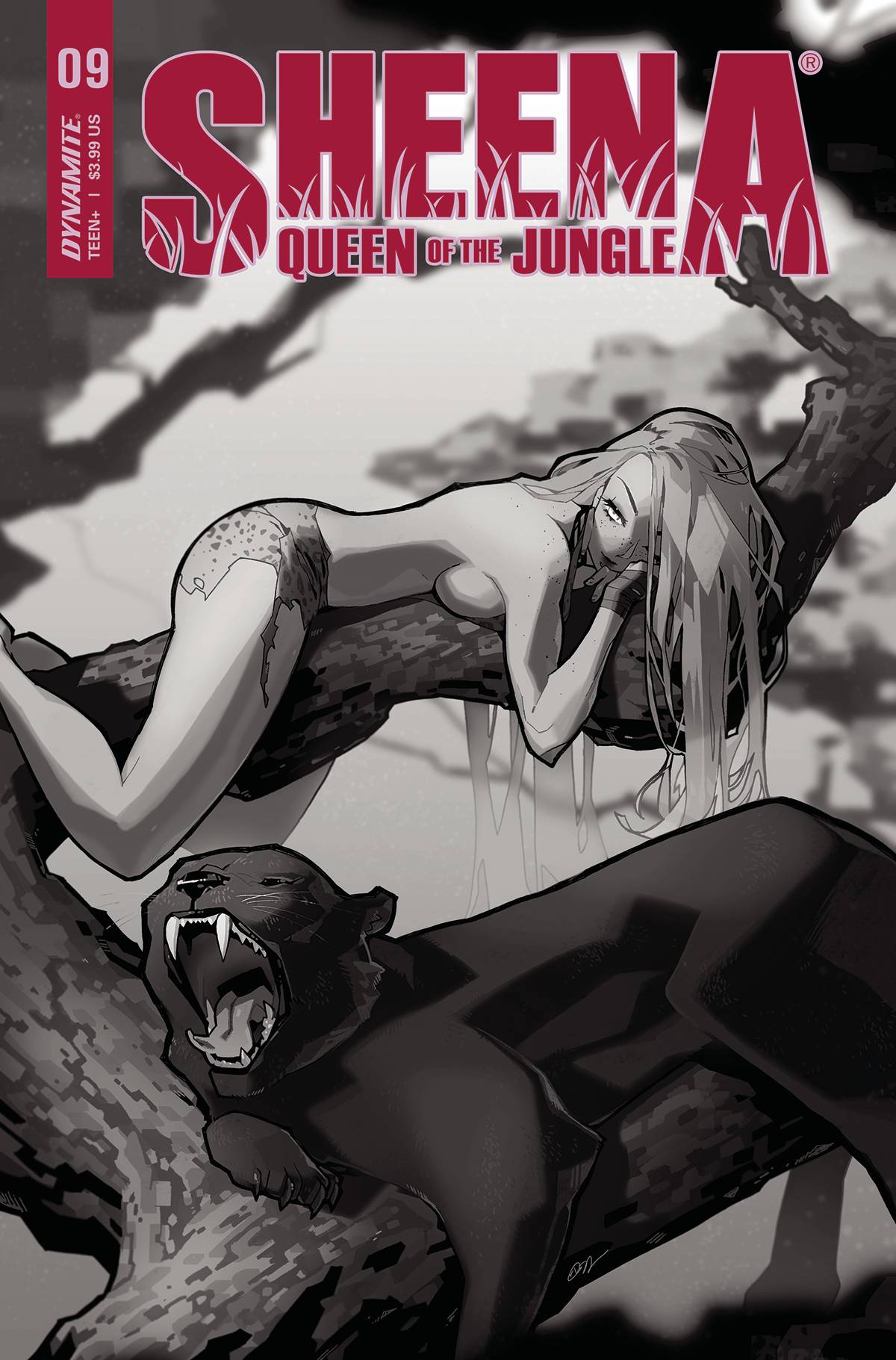 Dynamite Comic Books SHEENA QUEEN JUNGLE #9 CVR G 20 COPY INCV BESCH B&W 72513031316409071 JUN220867