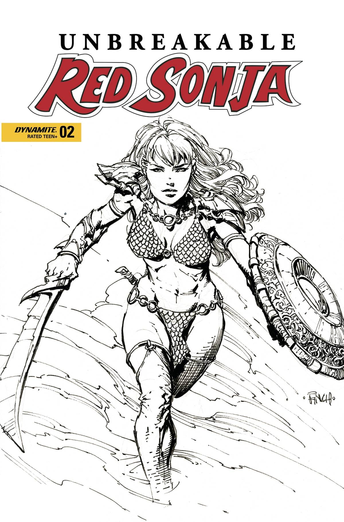 UNBREAKABLE RED SONJA #2 CVR D FINCH B&W