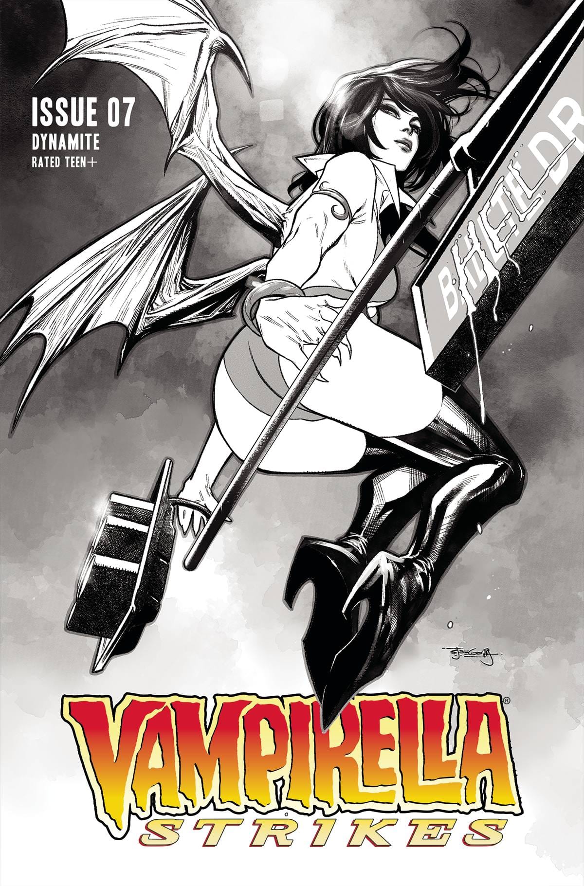 Dynamite Comic Books > Incentives VAMPIRELLA STRIKES #7 CVR H 1:20  INCV SEGOVIA B&W 72513031950007081 SEP220831