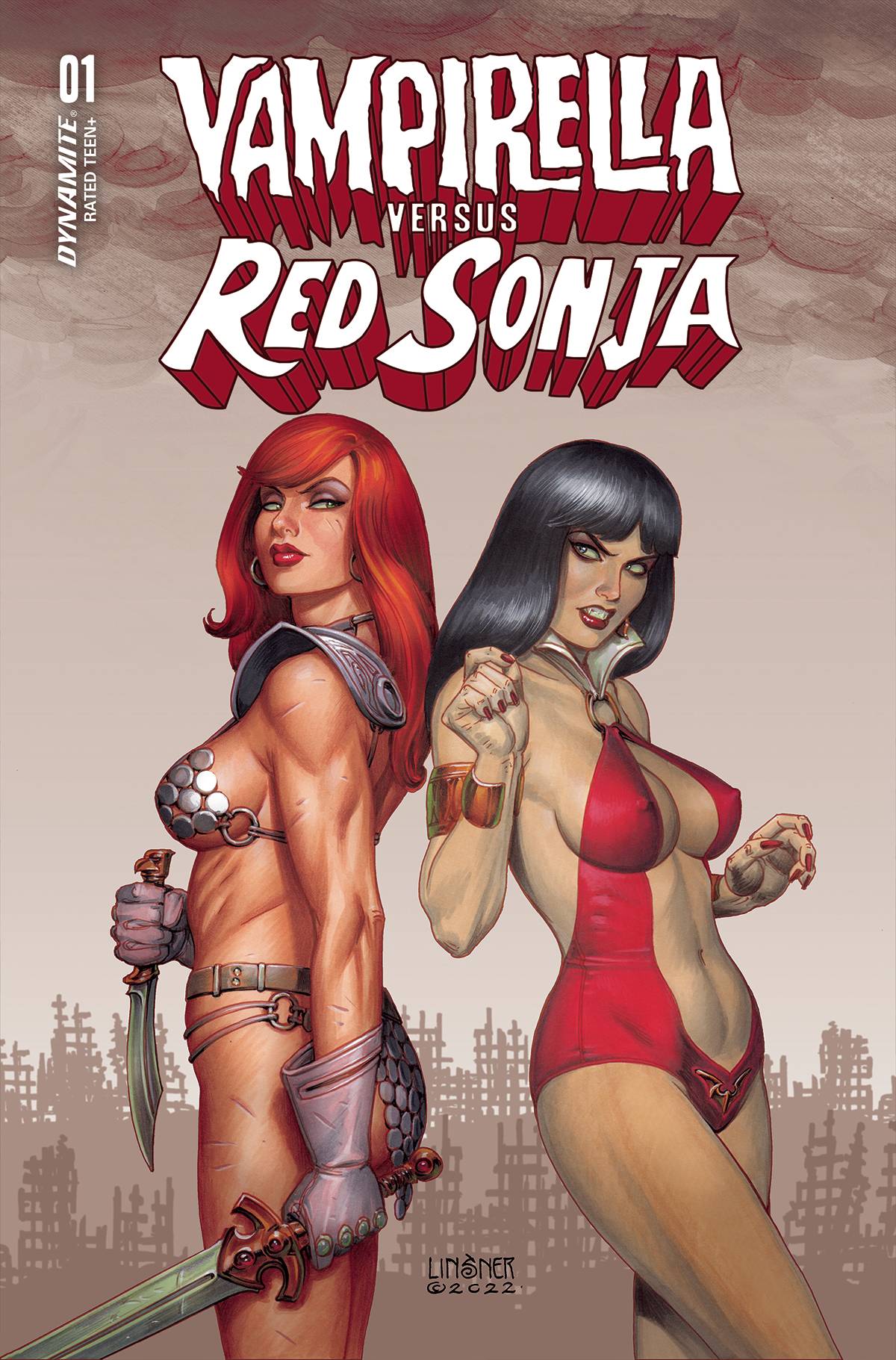 Dynamite Comic Books VAMPIRELLA VS RED SONJA #1 CVR B LINSNER 72513032443601021 SEP220677