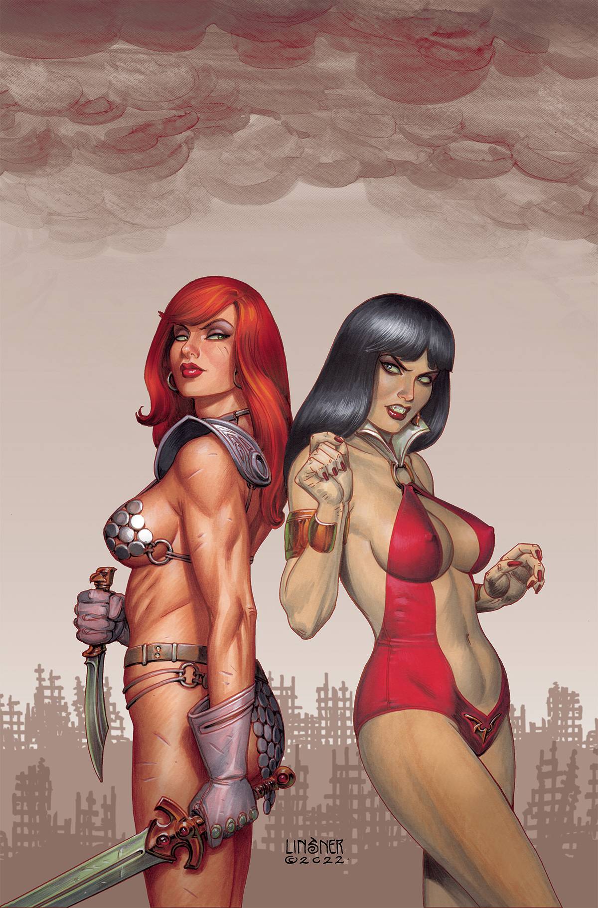 VAMPIRELLA VS RED SONJA #1 CVR K 1:30  INCV LINSNER VIRGIN