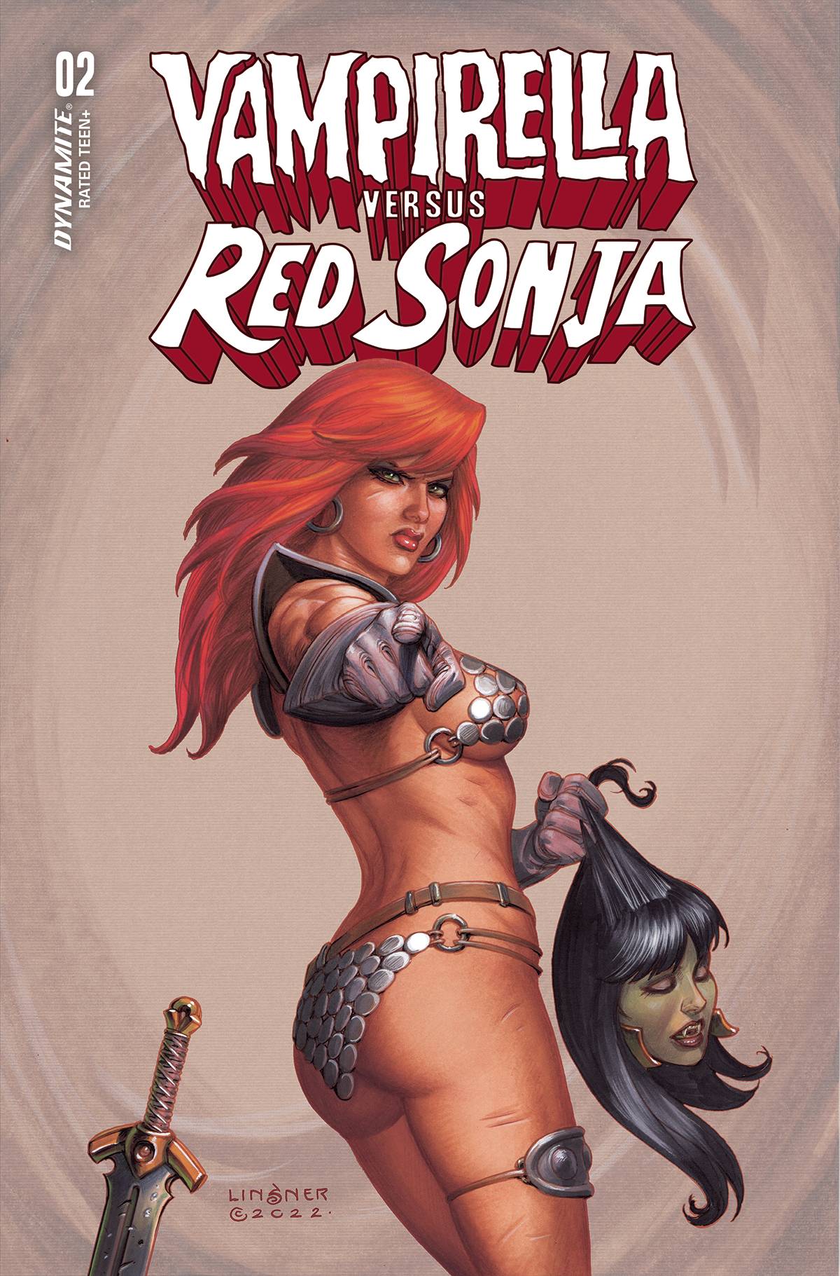 Dynamite Comic Books VAMPIRELLA VS RED SONJA #2 CVR B LINSNER 72513032443602021 OCT220627