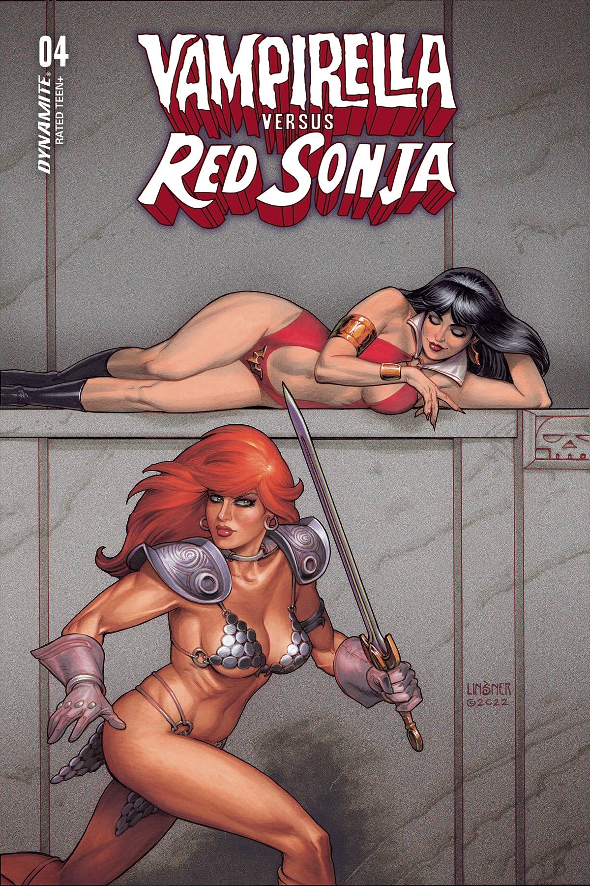 Dynamite Comic Books VAMPIRELLA VS RED SONJA #4 CVR B LINSNER 72513032443604021 DEC220724