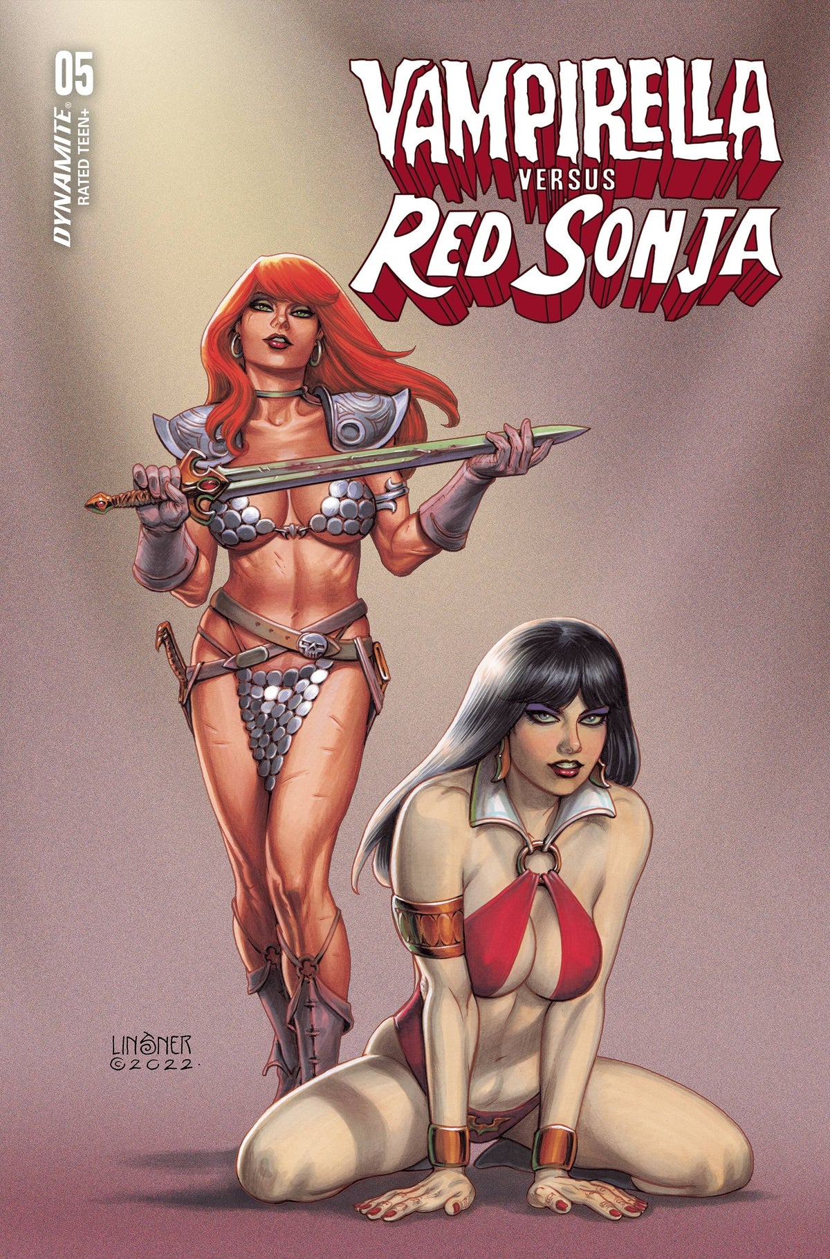 Dynamite Comic Books VAMPIRELLA VS RED SONJA #5 CVR B LINSNER 72513032443605021 JAN230758