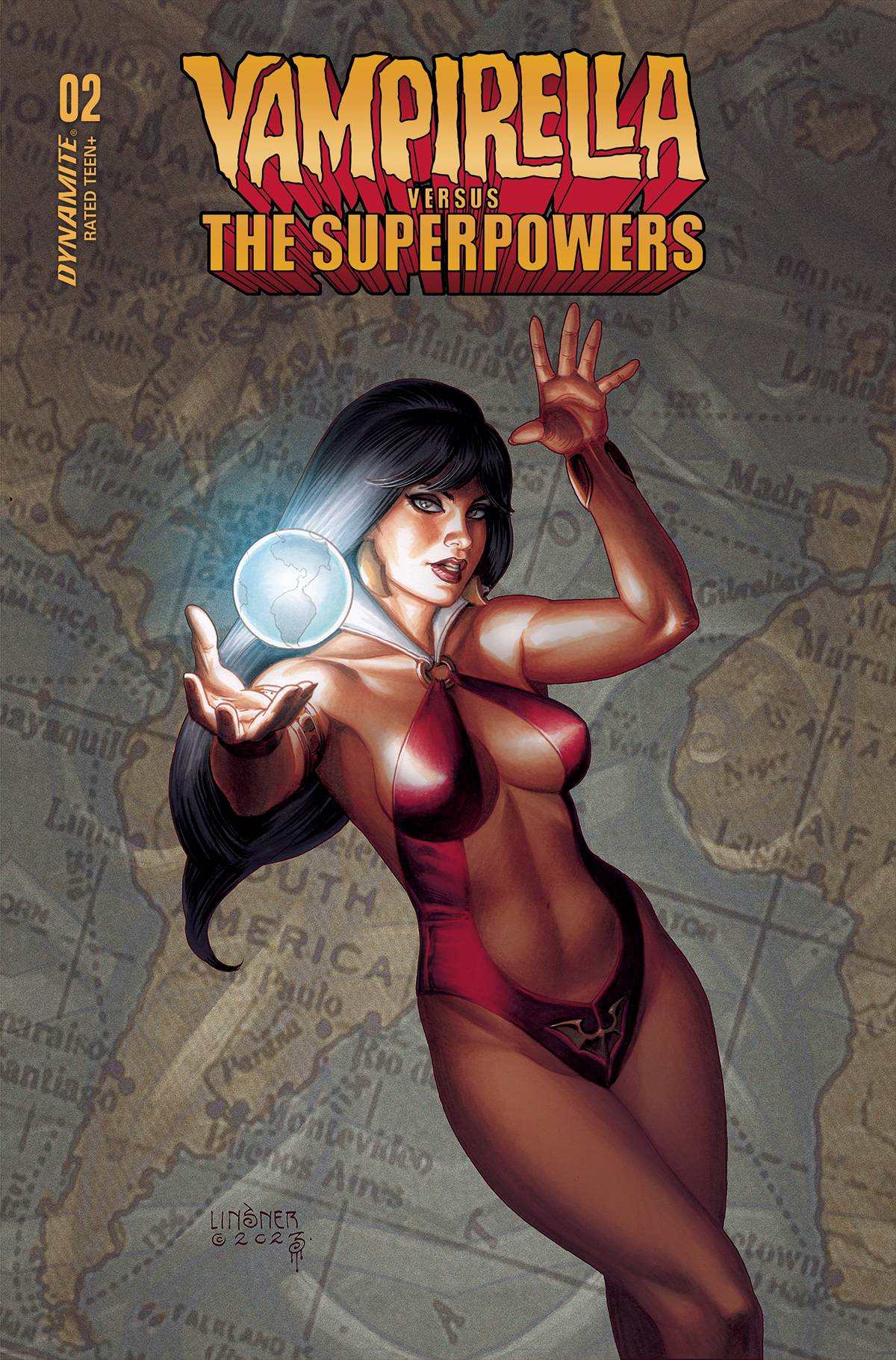 Dynamite Comic Books VAMPIRELLA VS SUPERPOWERS #2 CVR D LINSNER 72513033021502041 APR230526