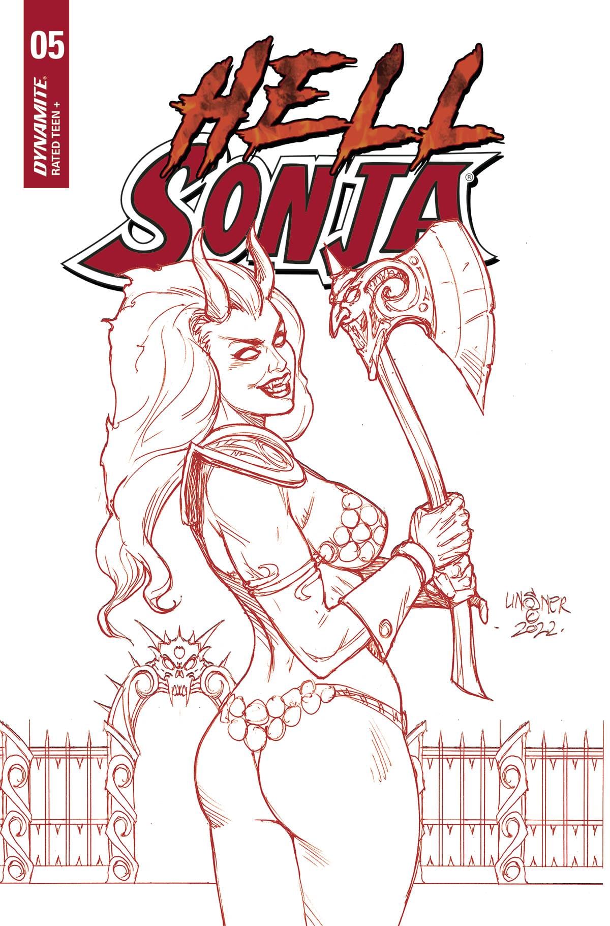 HELL SONJA #5 COVER Q 1:15 LINSNER RED VARIANT - Third Eye