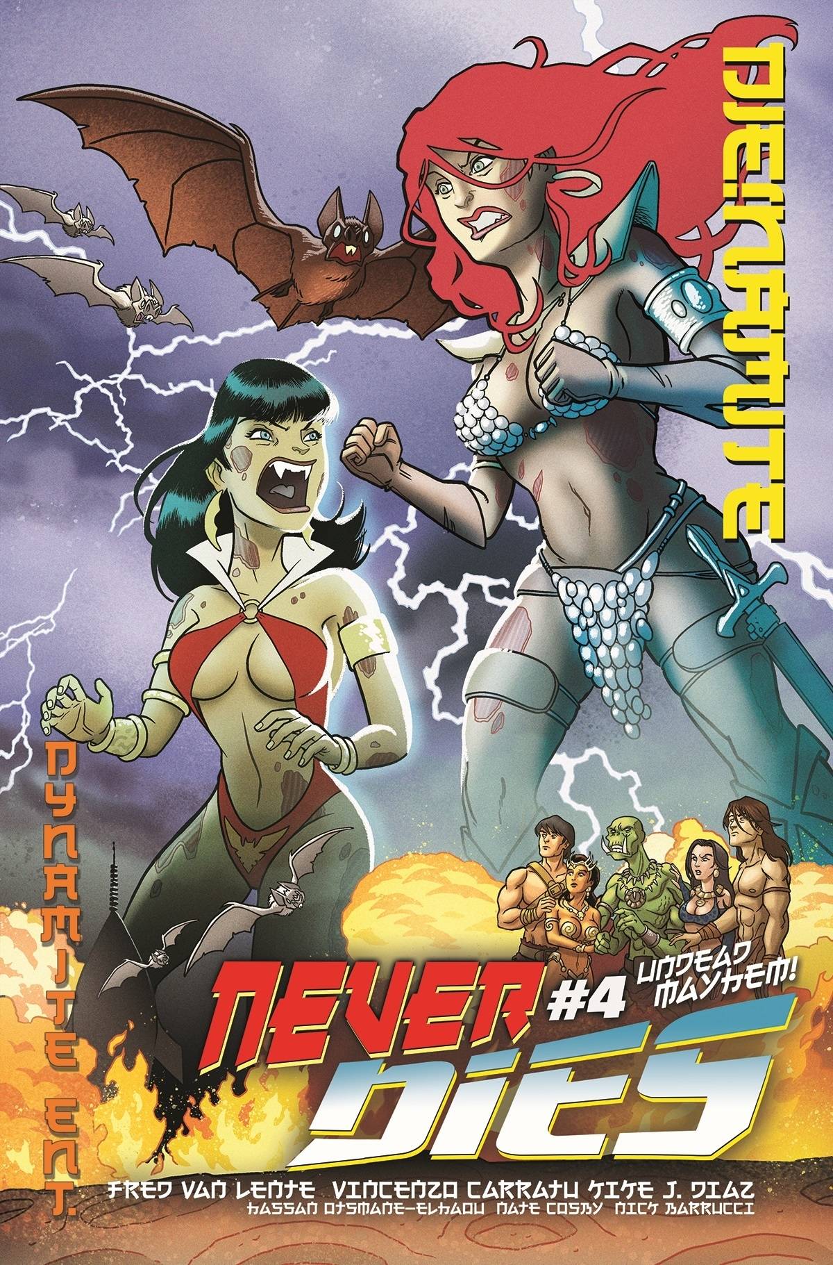 Dynamite Comic Books DIE!NAMITE NEVER DIES #4 CVR A FLEECS 72513031781004011 APR220563