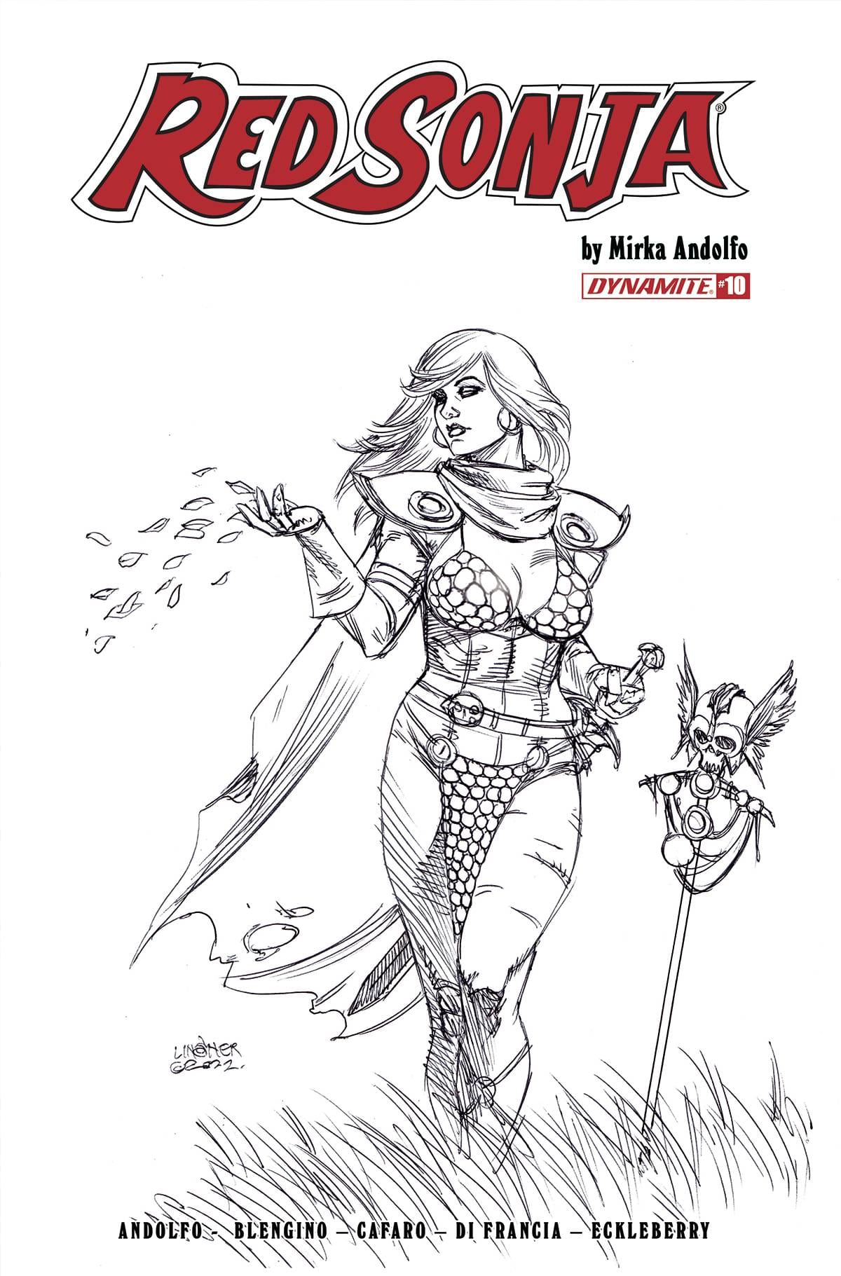 Dynamite Comic Books > Incentives RED SONJA (2021) #10 CVR H 1:20 INCV LINSNER B&W 72513031082810081 APR220601