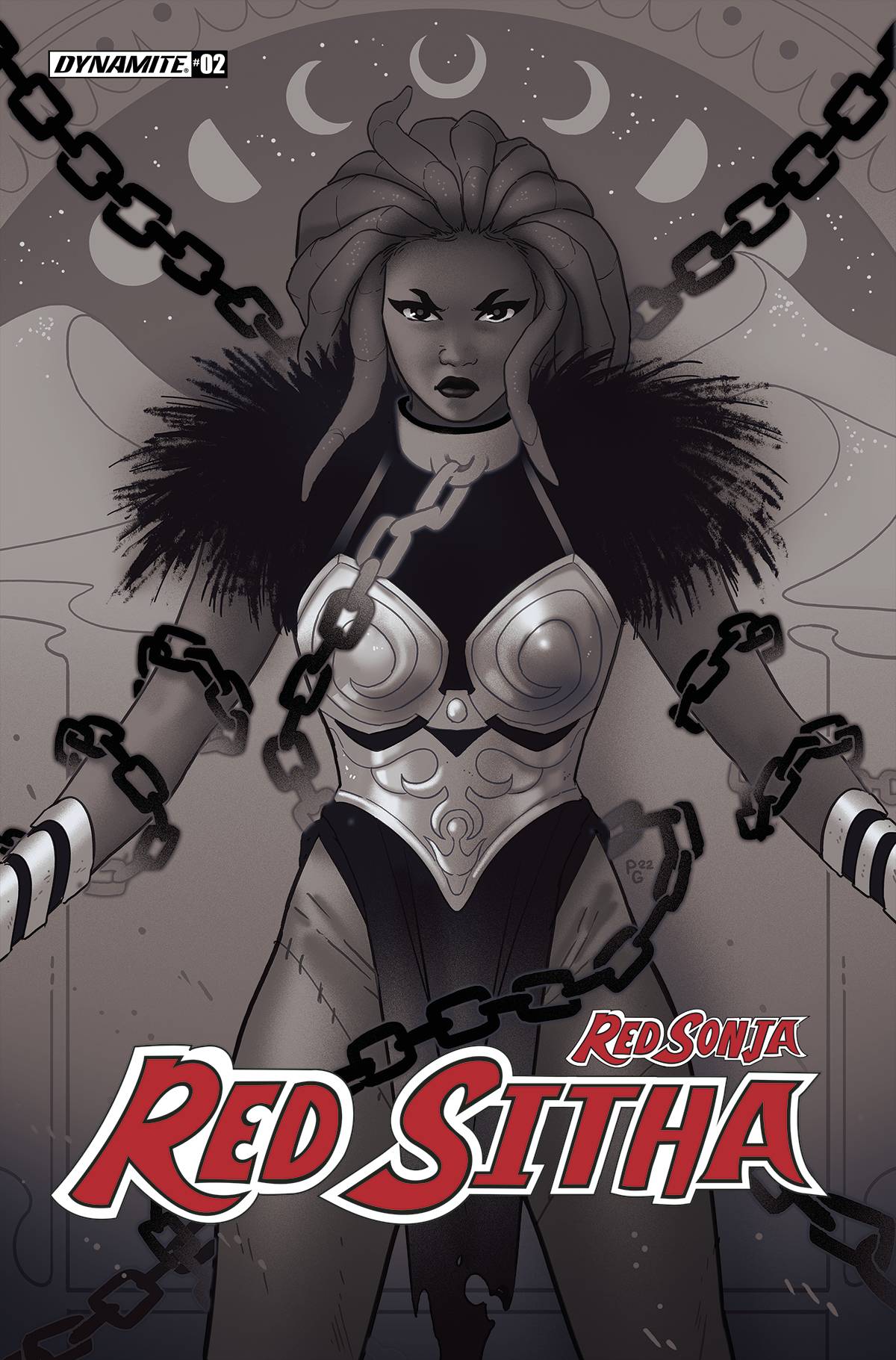 Dynamite Comic Books > Incentives RED SONJA RED SITHA #2 CVR G 1:15 INCV GANUCHEAU B&W 72513031948702071 APR220468