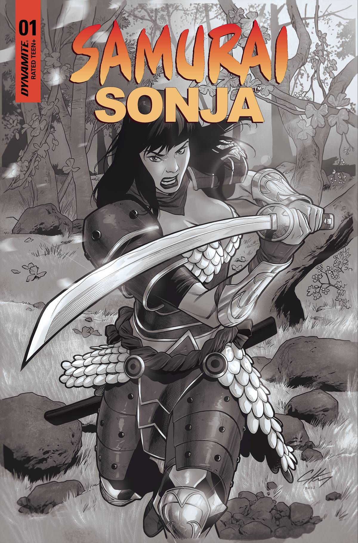 Dynamite Comic Books > Incentives SAMURAI SONJA #1 CVR J 1:30 INCV HENRY B&W 72513031956201101 APR220429