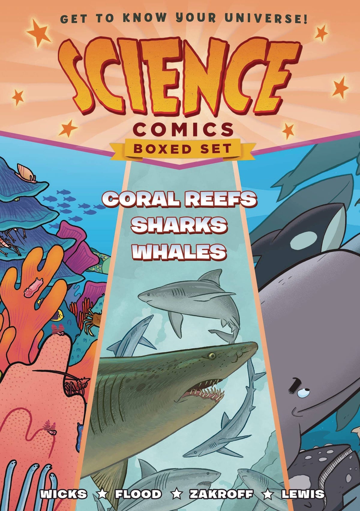 FIRST SECOND BOOKS Graphic Novel Science Comics Boxed Set Coral Reefs Sharks Whales 9781250269447 JUL221521